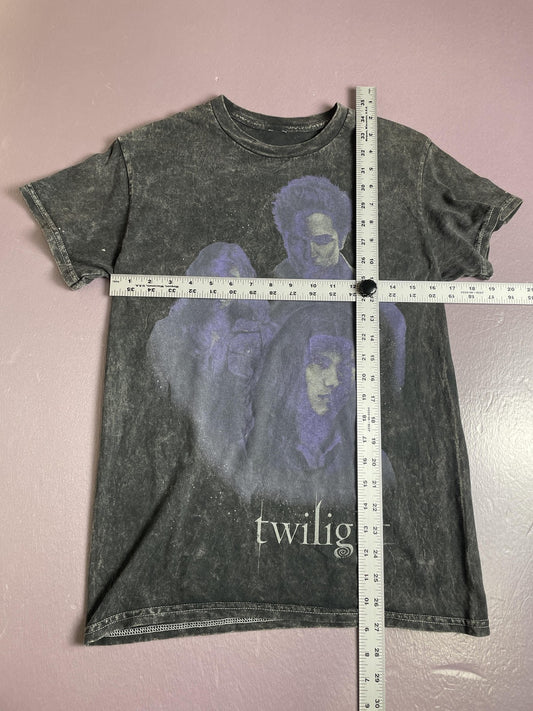 Twilight Shirt Womens Medium Black Acid Wash Movie Graphic Crewneck Tee Vampire