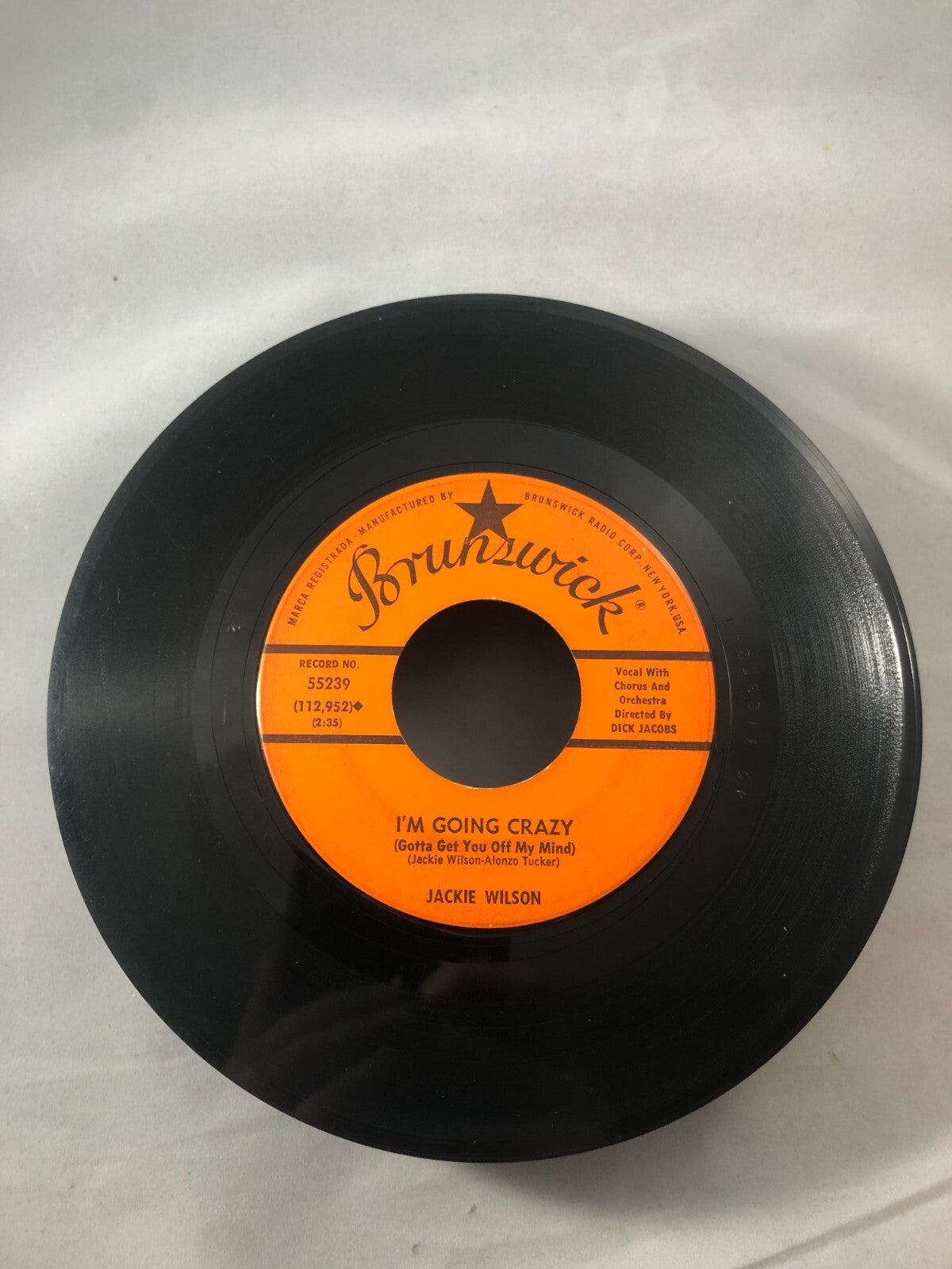 Jackie Wilson 45 RPM Brunswick Baby Workout I’m Going Crazy 1963 G+