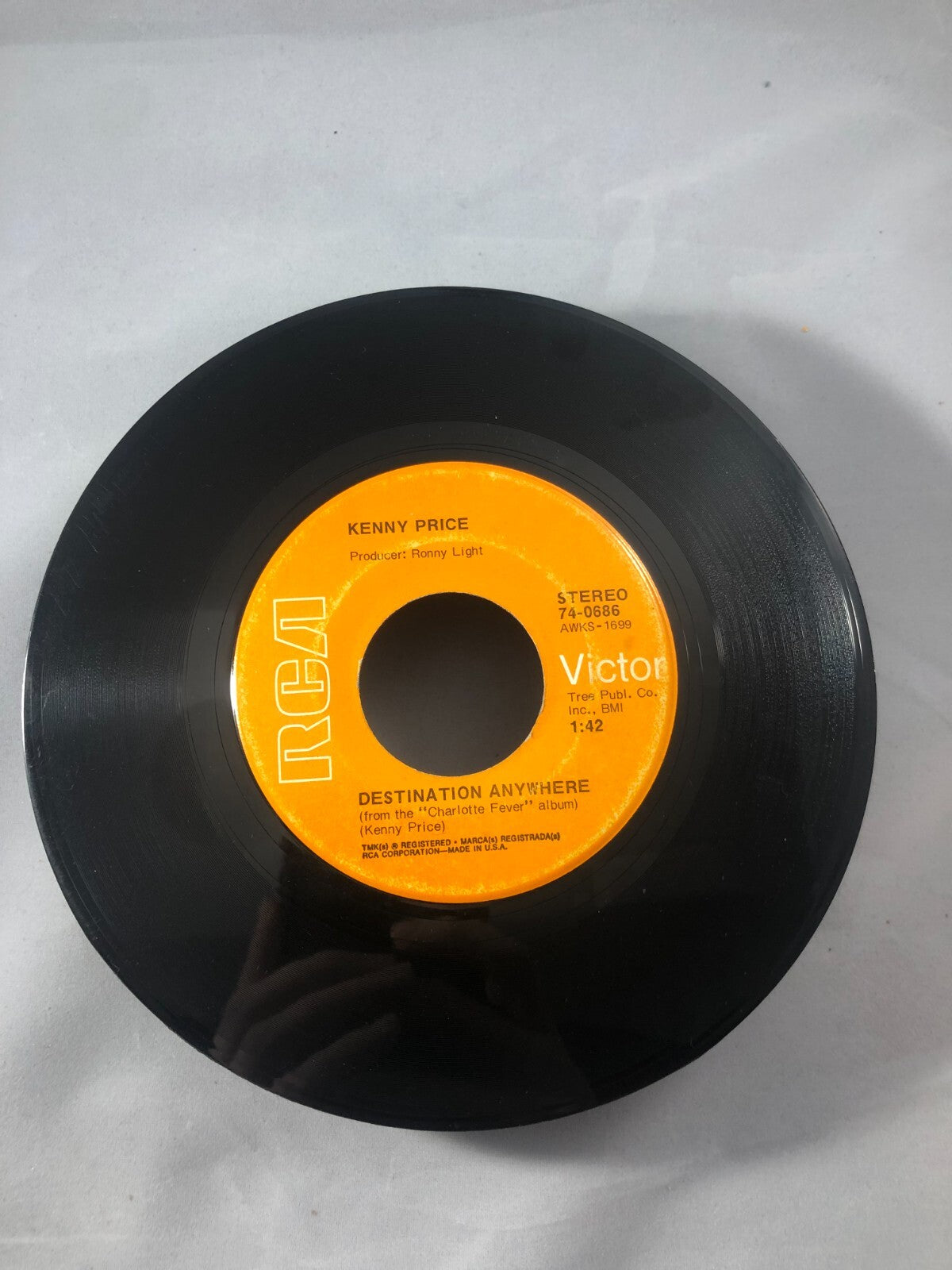 Country 45 Kenny Price - Destination Anywhere / You Almost Slipped My G+