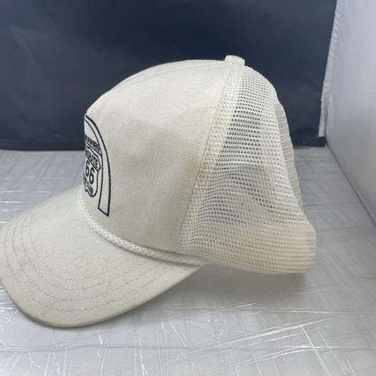 Vintage Rare Missouri Route 66 Car Club White Ball Cap Hat Adjustable Union Made
