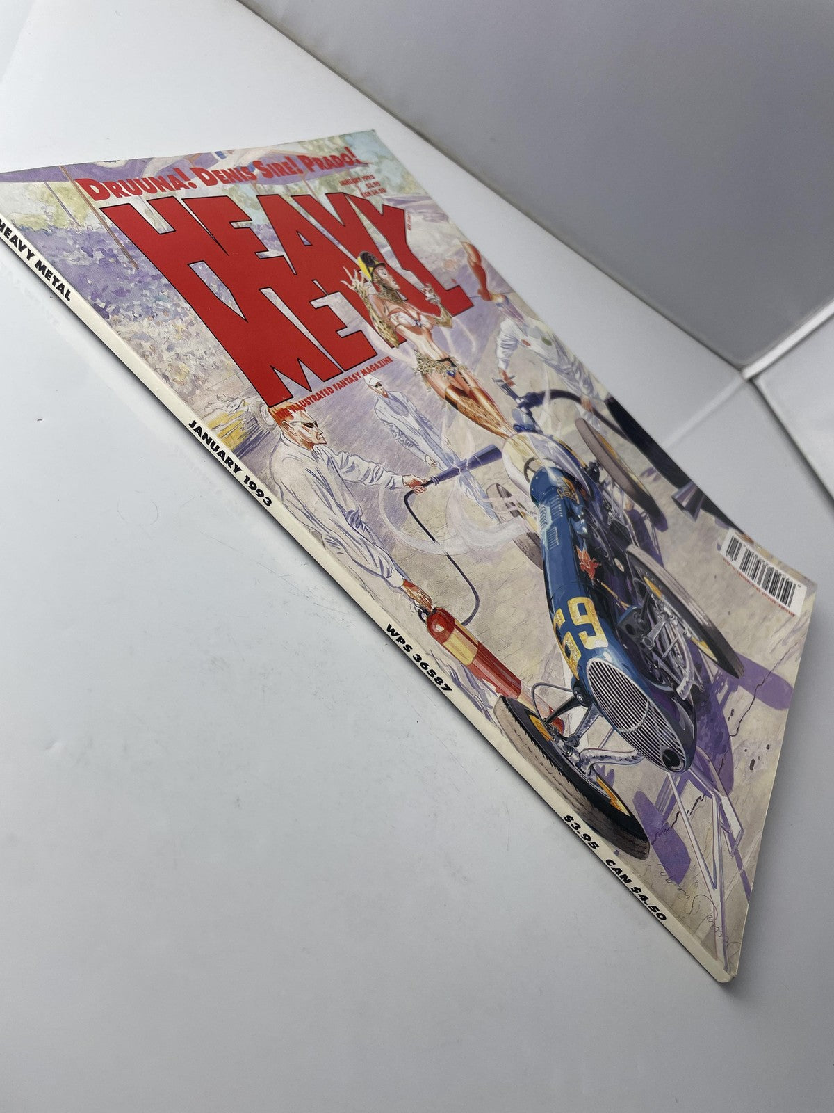 Vintage Heavy Metal Magazine January 1993 Sci-Fi Fantasy Comic Druuna Car Racing