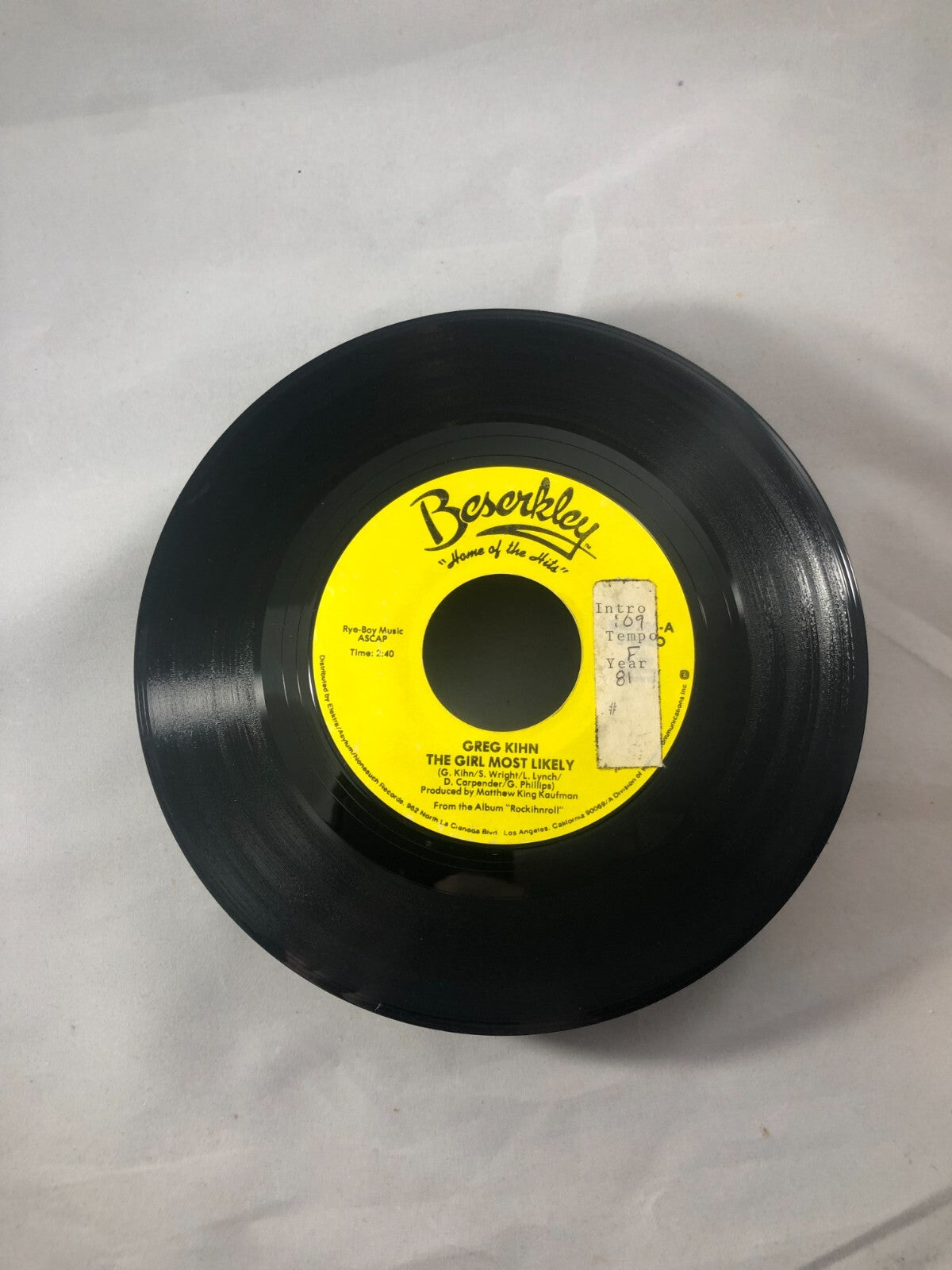 GREG KIHN True Confessions/The Girl M - 45Rpm - Beserkley 7-69847 - VG - (1983)