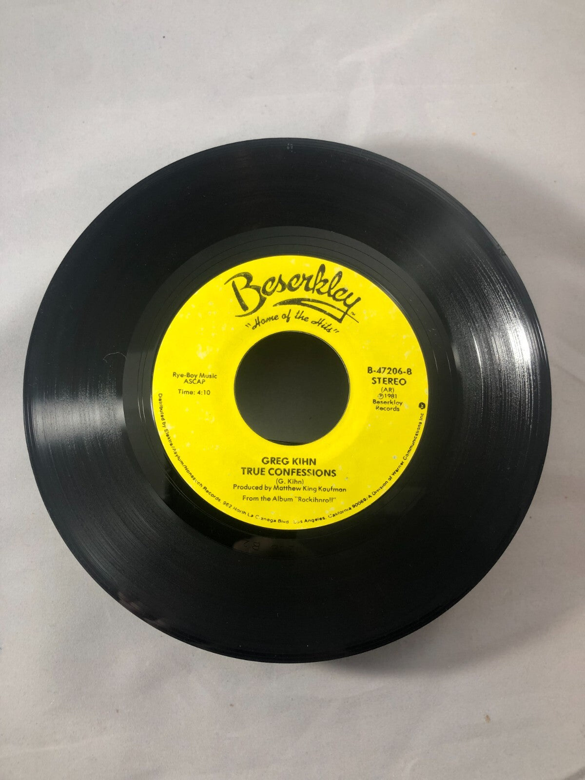 GREG KIHN True Confessions/The Girl M - 45Rpm - Beserkley 7-69847 - VG - (1983)