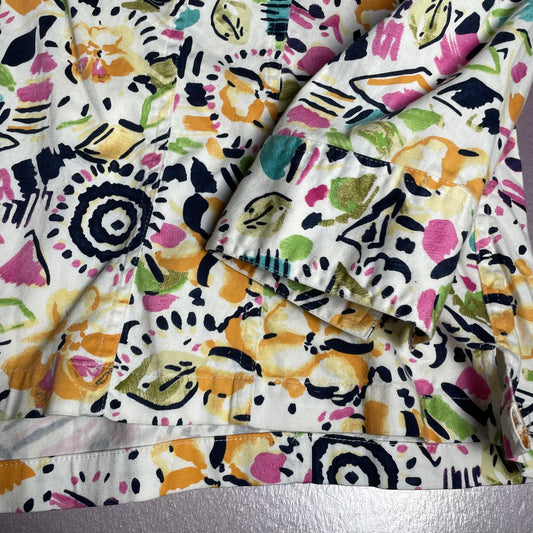 Bamboo Traders Shirt Womens 3X Multicolor Floral Abstract Snap Front Cotton
