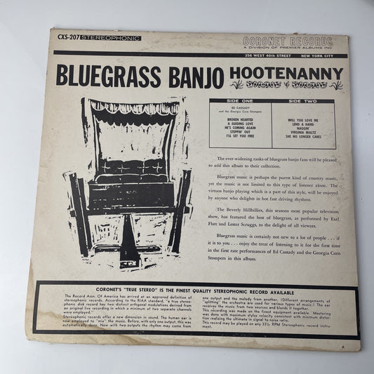 BLUEGRASS BANJO HOOTENANNY VINYL LP CORONET RECORDS BROKEN HEARTED, NAGGIN', VG