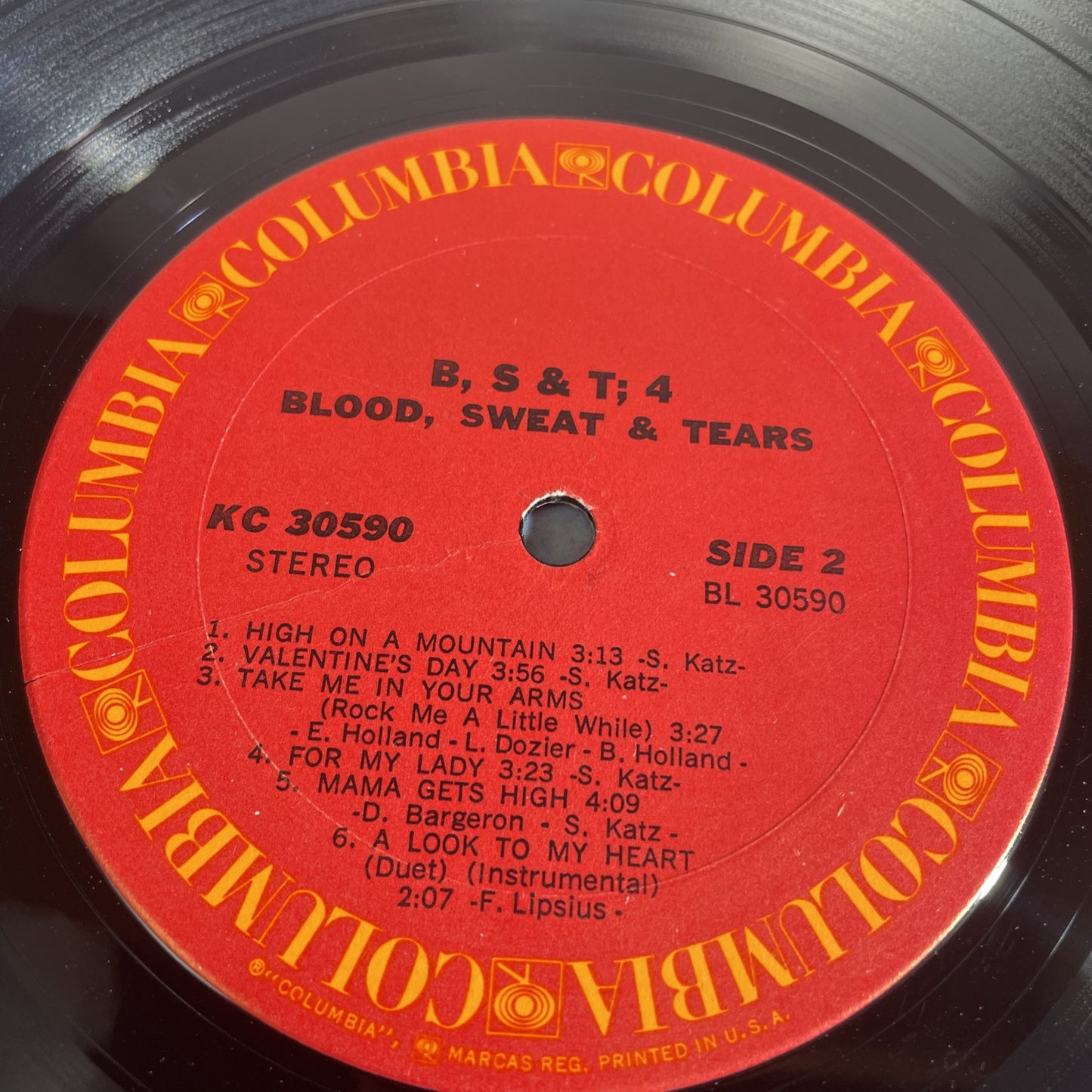 Blood, Sweat & Tears 33 RPM LP 1971 Columbia Records KC 30590