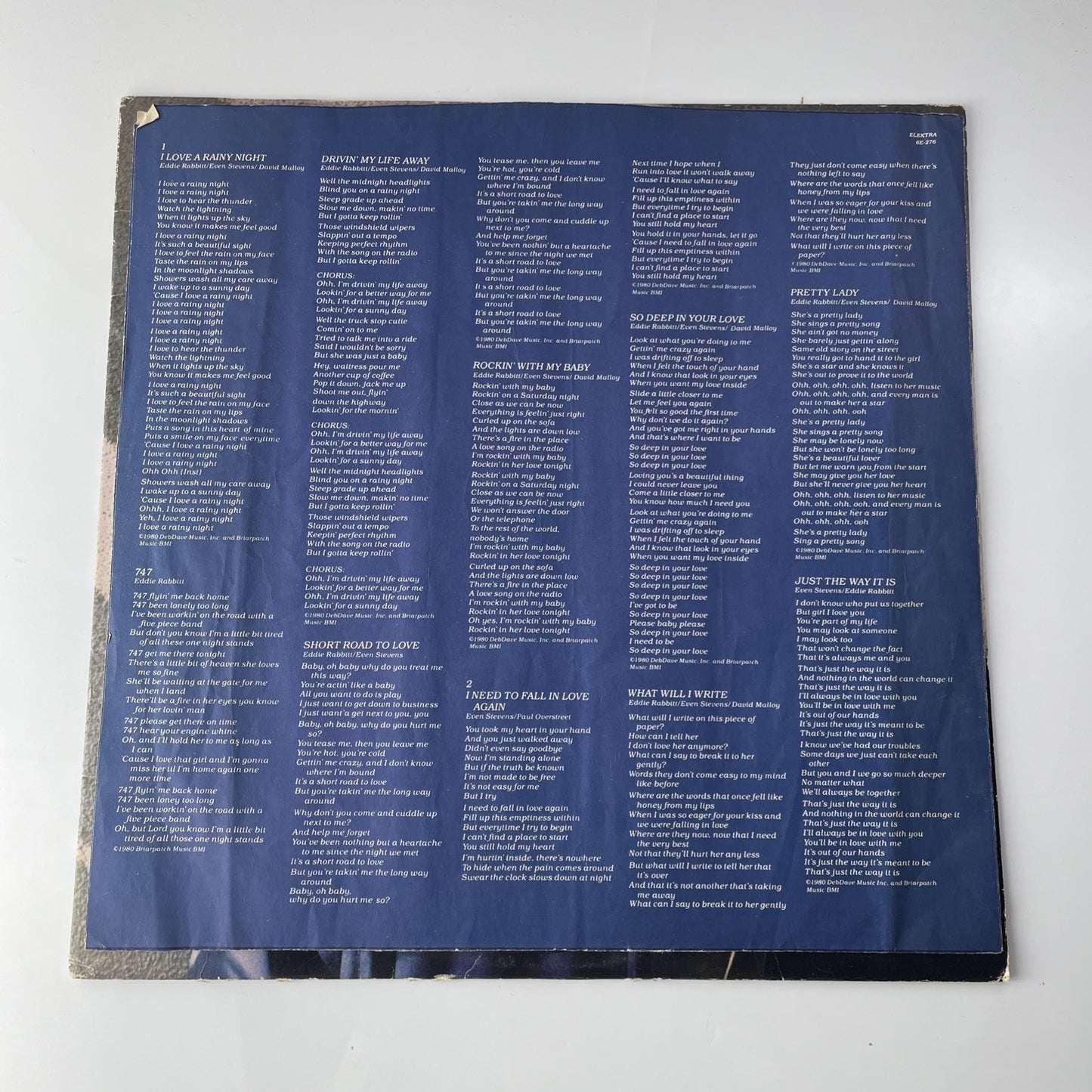 Eddie Rabbitt Horizon LP 6E-276 Vinyl 1980s Rock Folk Country Vintage