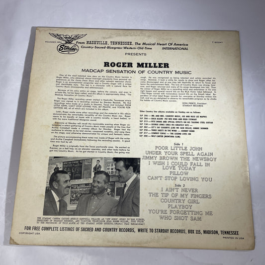 ROGER MILLER WILD CHILD LP 12" VINYL RECORD VG STARDAY Vintage