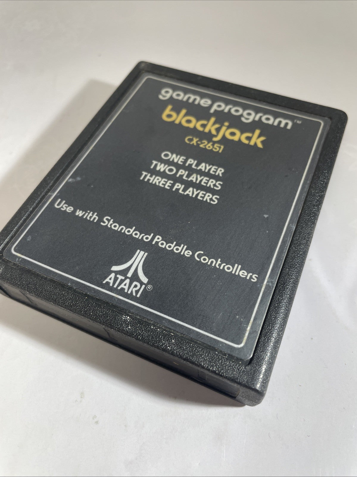 Blackjack (Atari 2600) Text Label Rare Yellow And White Lettering