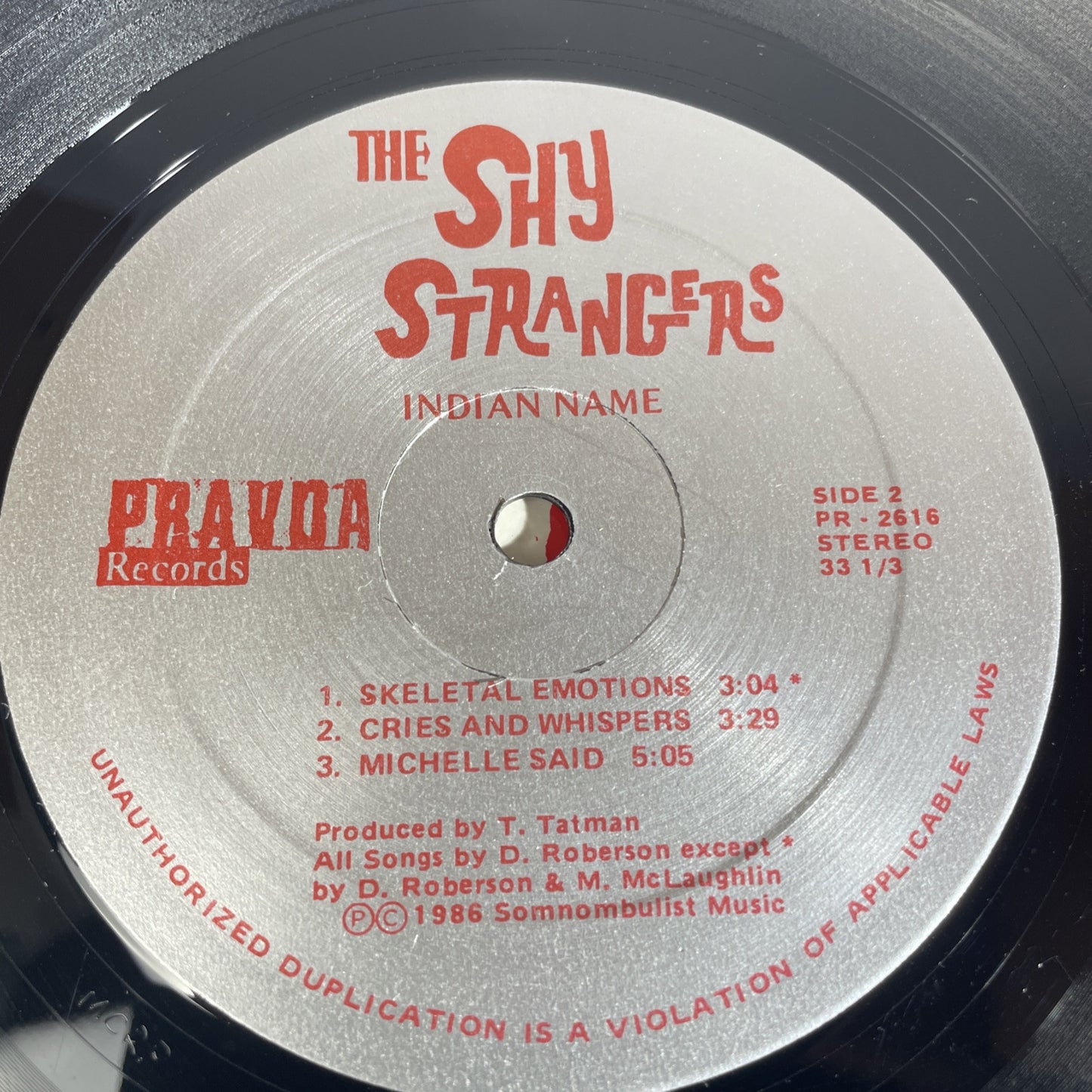 The Shy Strangers Indian Name LP Pravda 1986 VG+ Midwest 80s Alt Punk Rock Rare
