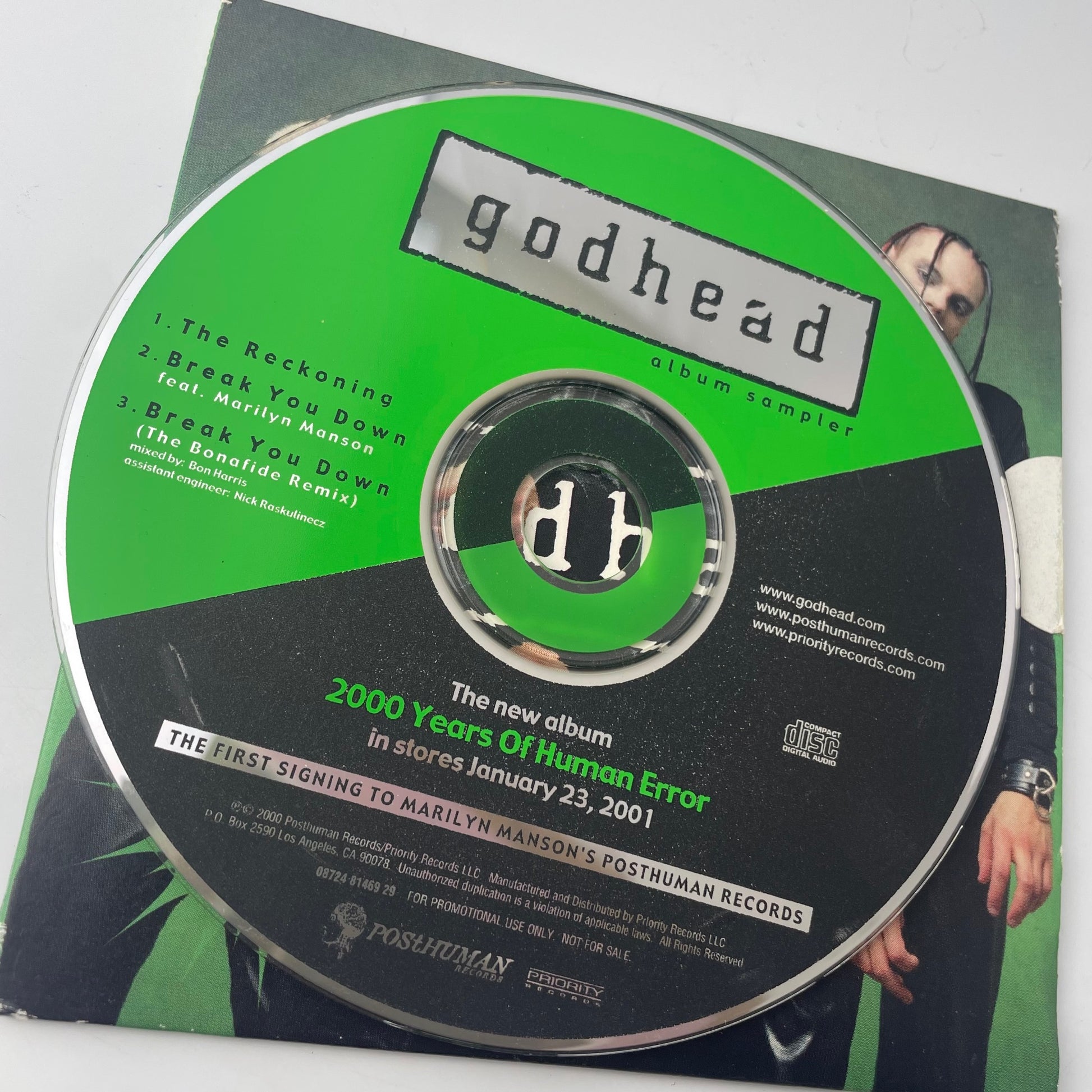 Godhead Album Sampler Promotional CD 2000 Years Of Human Error 2001 Posthuman