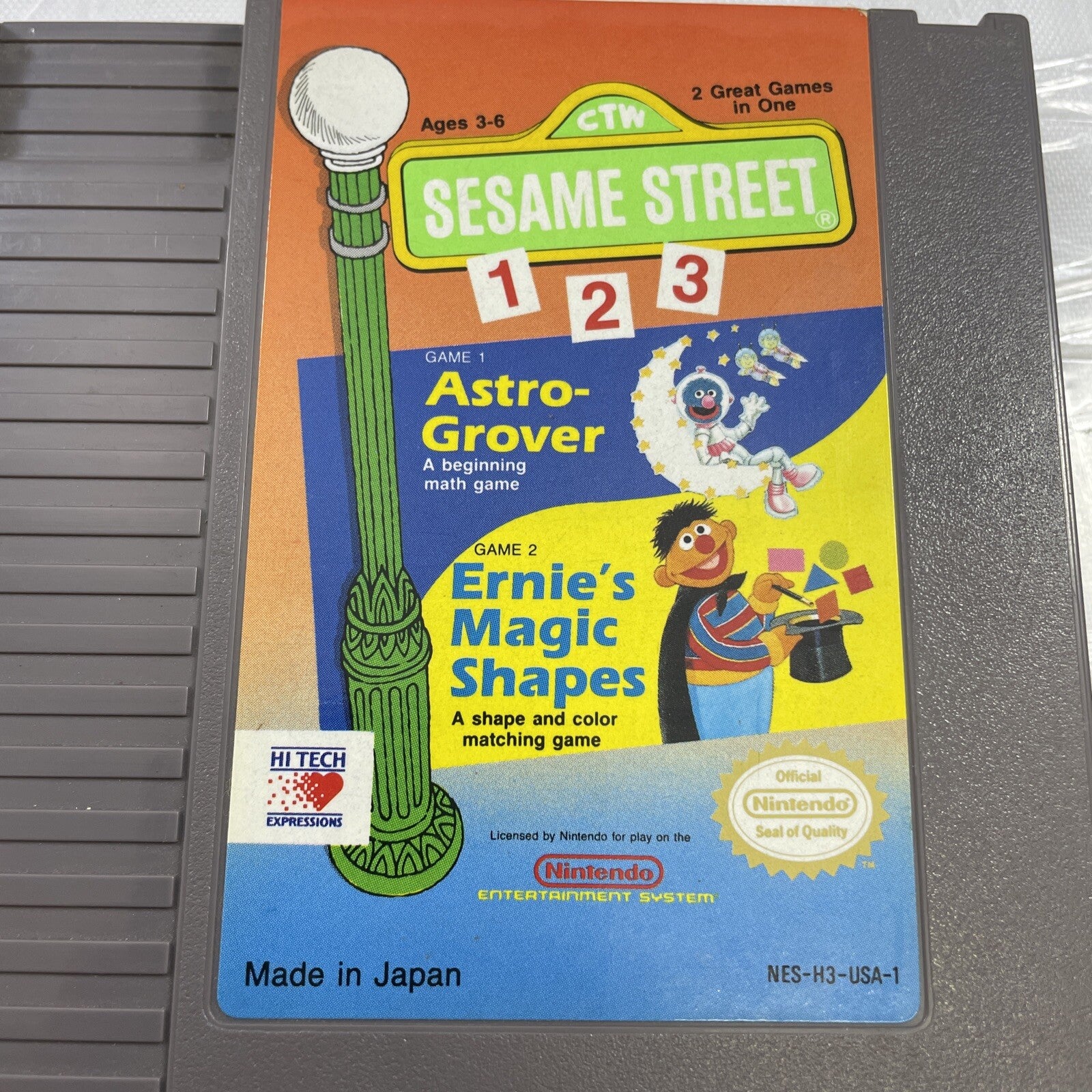Sesame Street 123 + Rental Case (Nintendo Entertainment 1989) Missouri Unique
