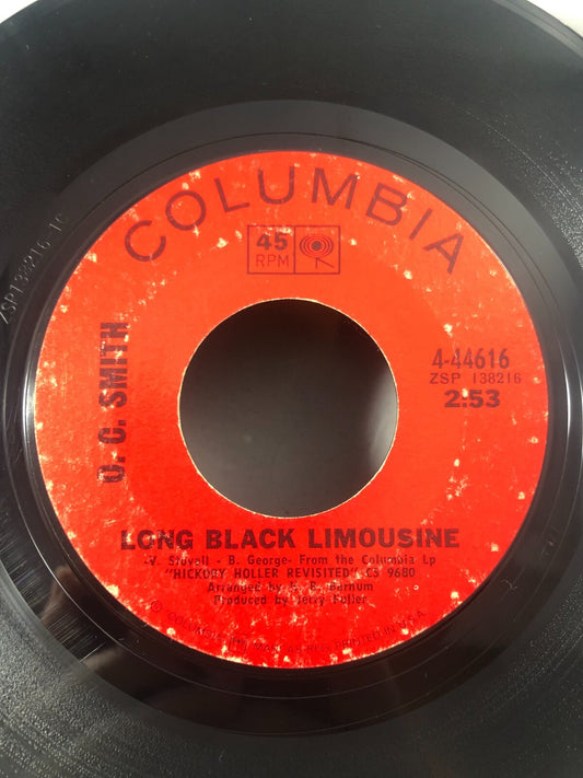 O.C. SMITH 45RPM LONG BLACK LIMOUSINE/LITTLE GREEN APPLES COLUMBIA RECORDS VG