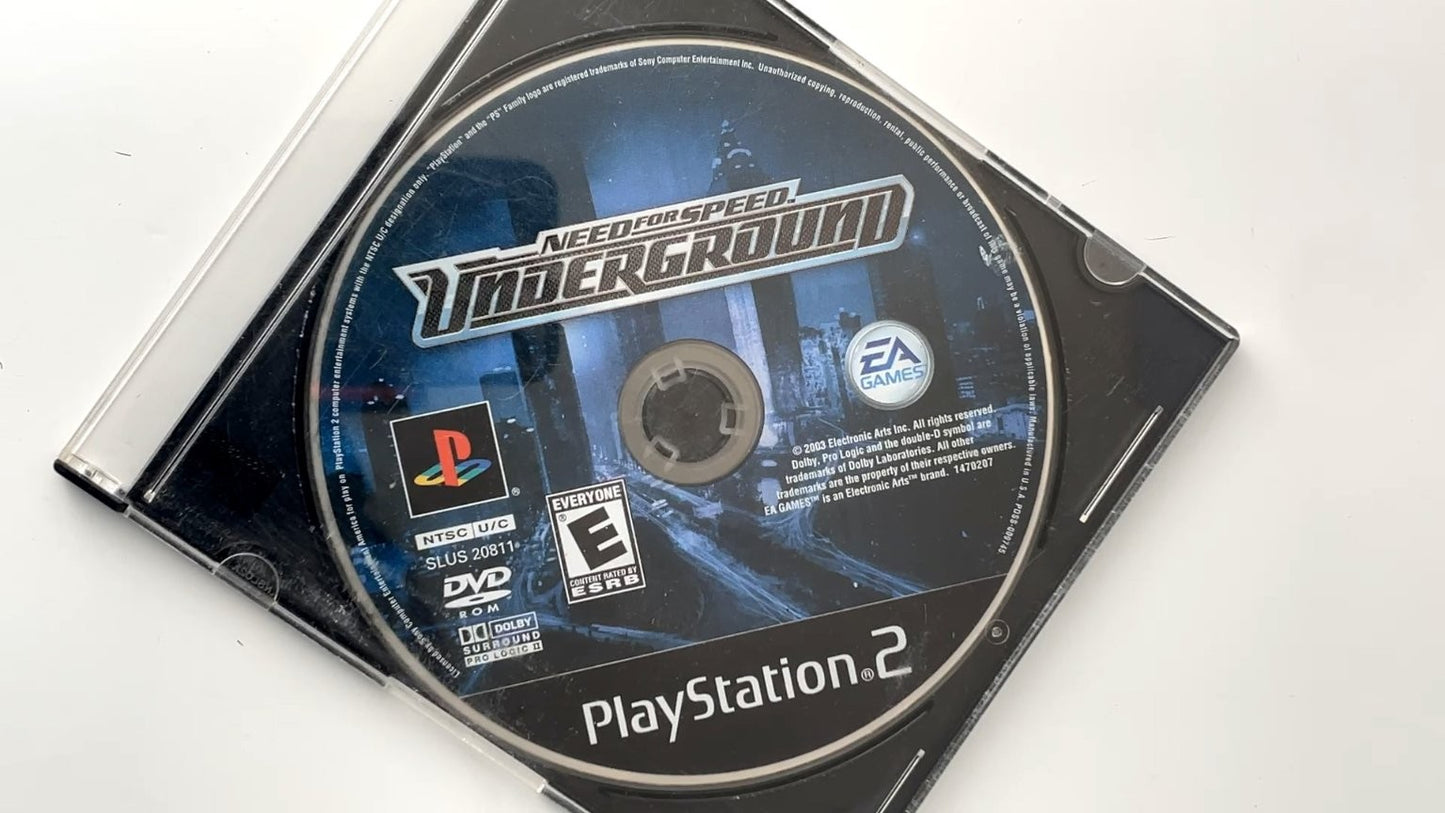 Need for Speed Underground PlayStation 2 Video Game Multiplayer Racing DISC ONLY