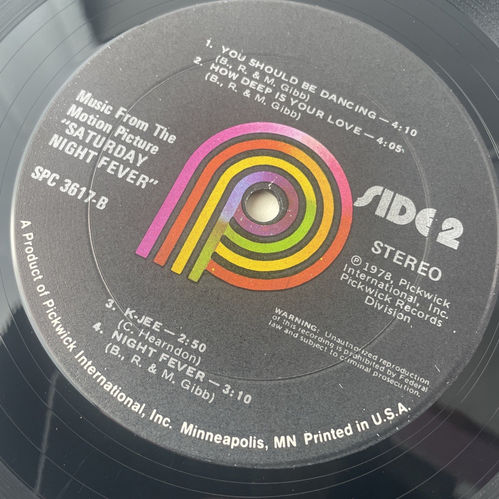 Saturday Night Fever Music From The Motion Picture Vinyl Album 1978 Pickwick