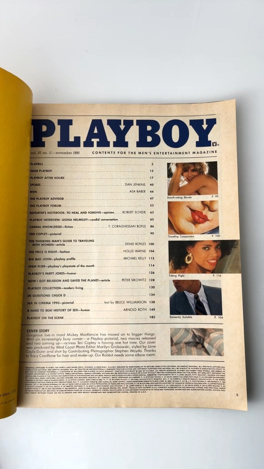 Playboy November 1990 Teri Copley Leona Helmsley Interview Illustrated