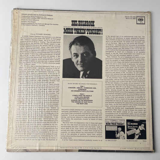 Hal Holbrook Mark Twain Tonight Higlights From The Cbs Special LP Vinyl Record