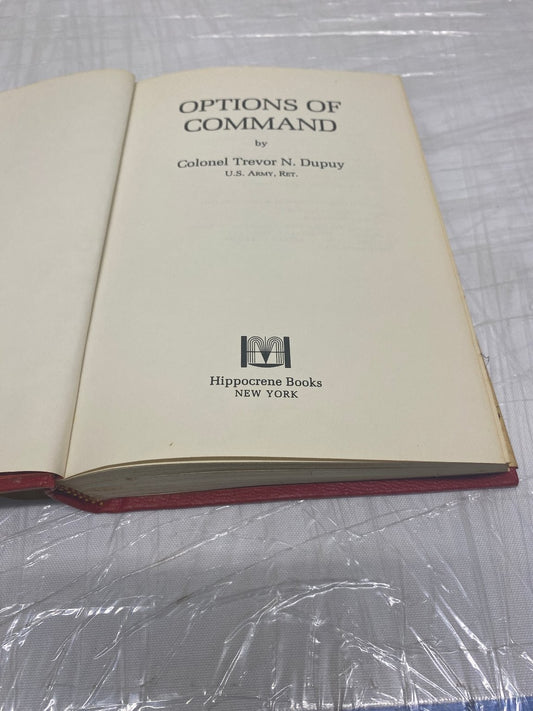 Options of Command Trevor N. Dupuy 1984 First Edition WWII History Hippocrene
