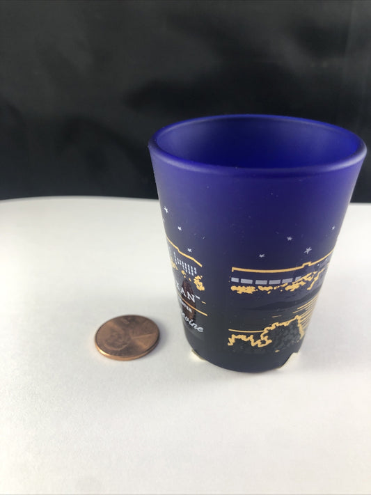 Gaylord Texan Resort on Lake Grapevine Blue Gold White Shot Glass Souvenir