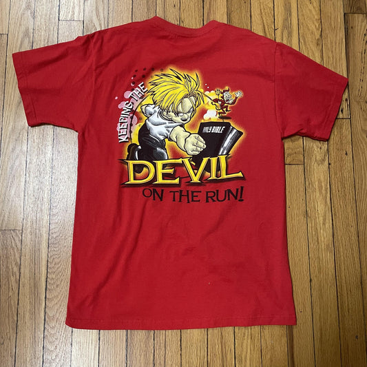 DBZ Dragonball Z Christian Church Shirt Mens Medium Red Graphic Tee Bible