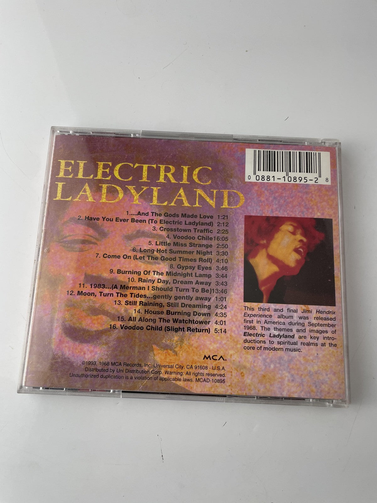 Vintage Jimi Hendrix CD Electric Ladyland Psychedelic Rock 1993 MCAD-10895
