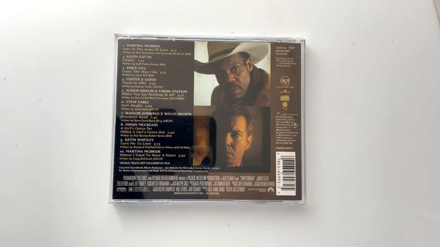 Switchback Original Motion Picture Soundtrack CD 1997 Country RCA