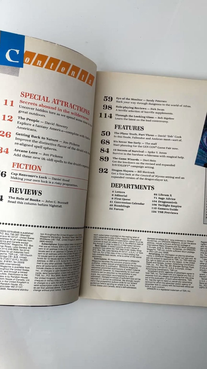 Dragon Magazine No. 205 TSR 1994 Illustrated Fantasy RPG Periodical