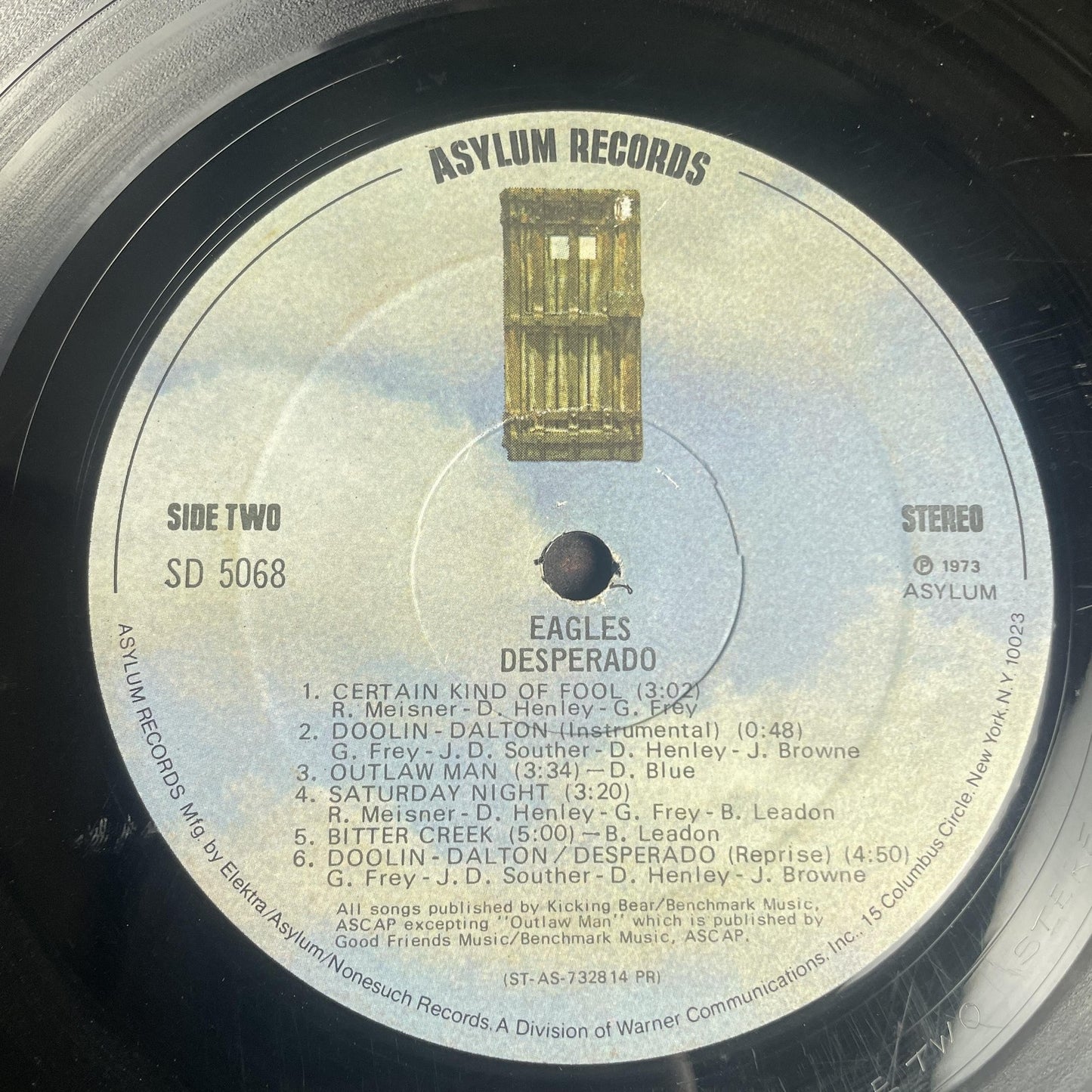 Vintage Eagles Desperado 12" Black Vinyl LP 1973 Asylum Country Rock Album
