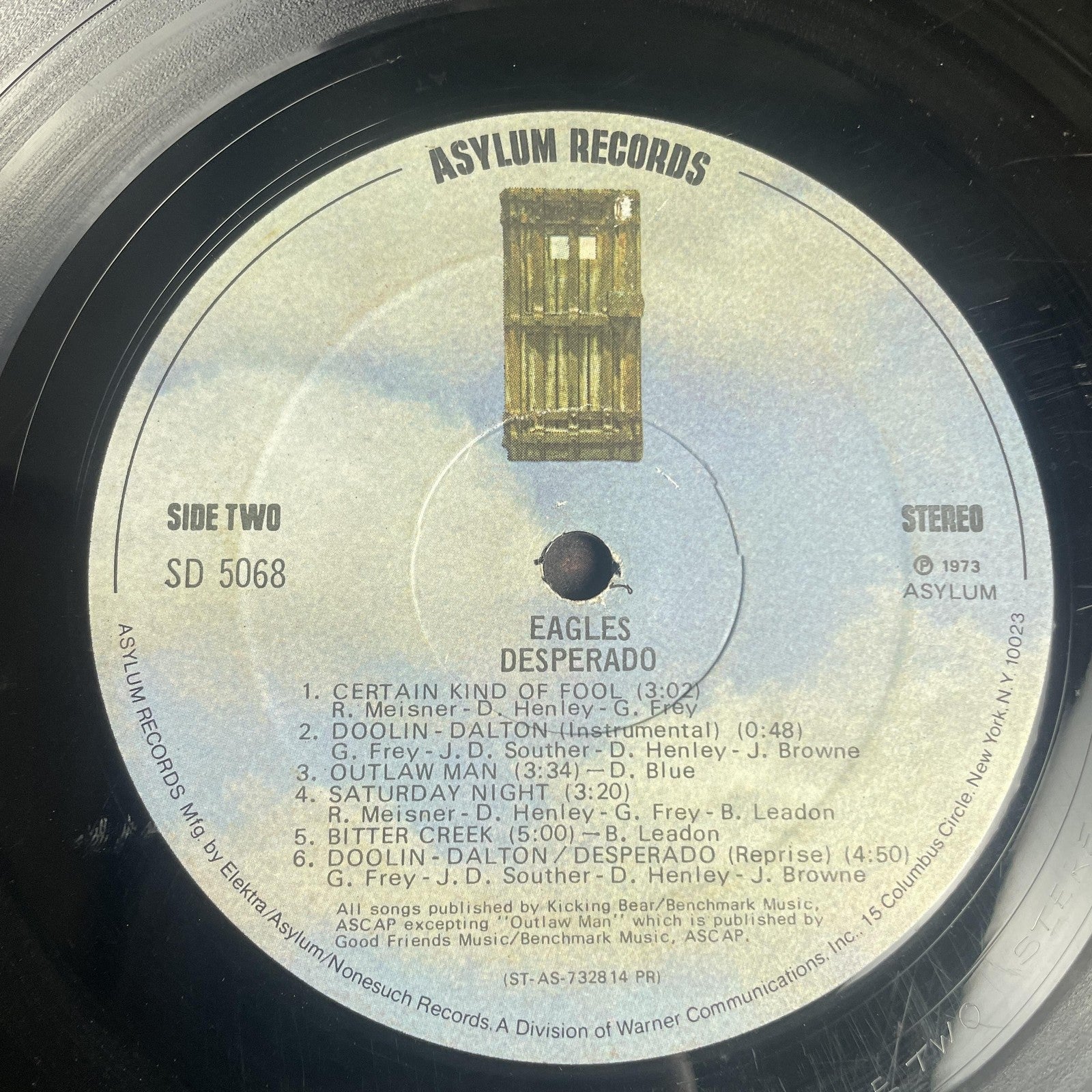 Vintage Eagles Desperado 12" Black Vinyl LP 1973 Asylum Country Rock Album