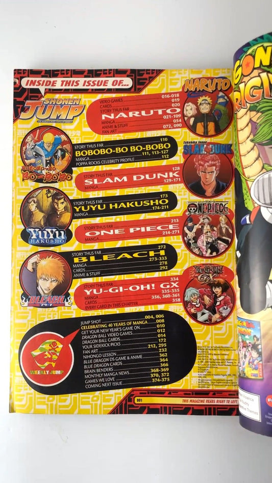 Shonen Jump January 2009 Volume 7 Issue 1 Naruto Bleach Manga NO CARD