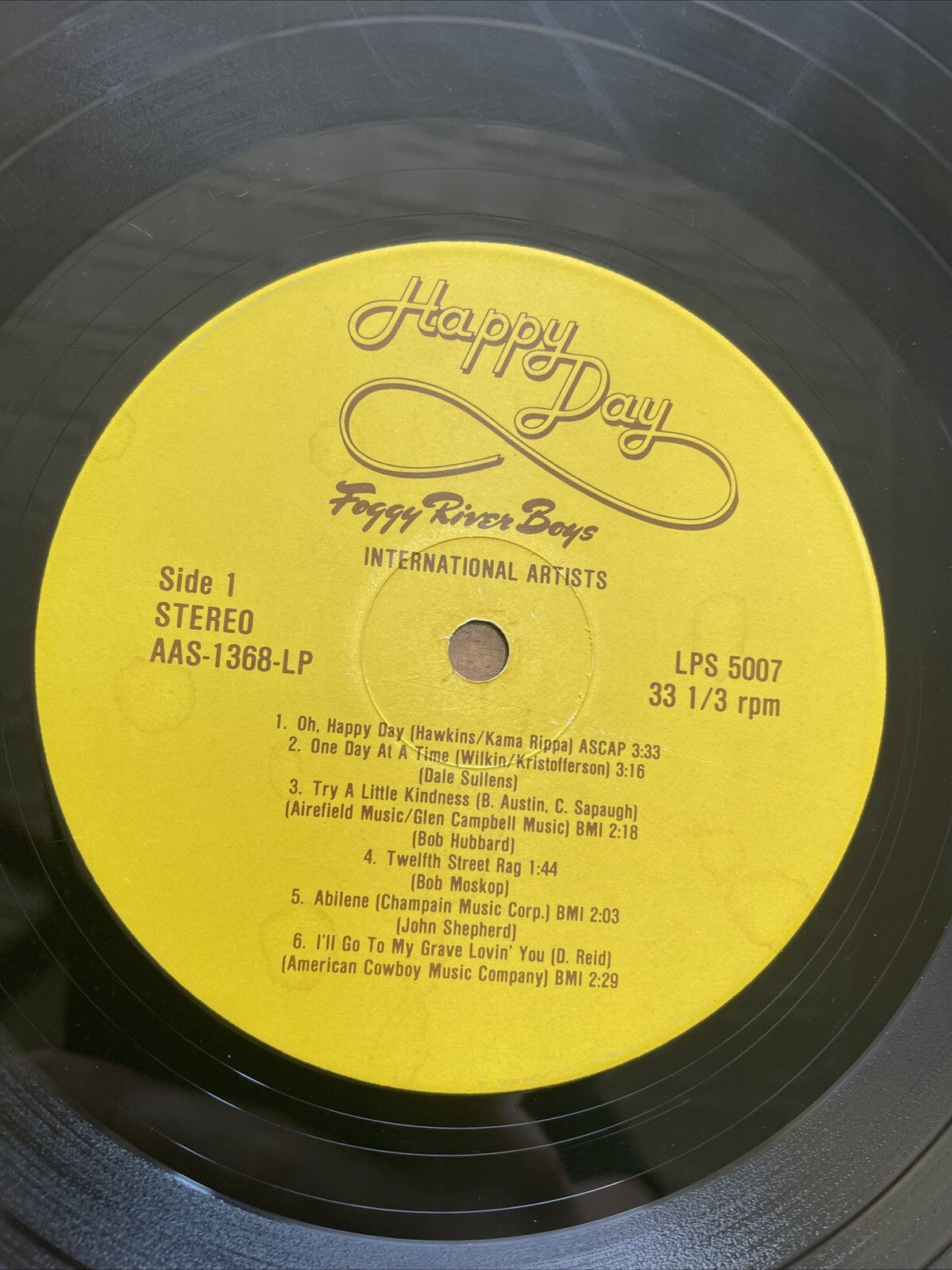 Foggy River Boys Happy Day Signed Autographed Vinyl LP Record Album From 1974