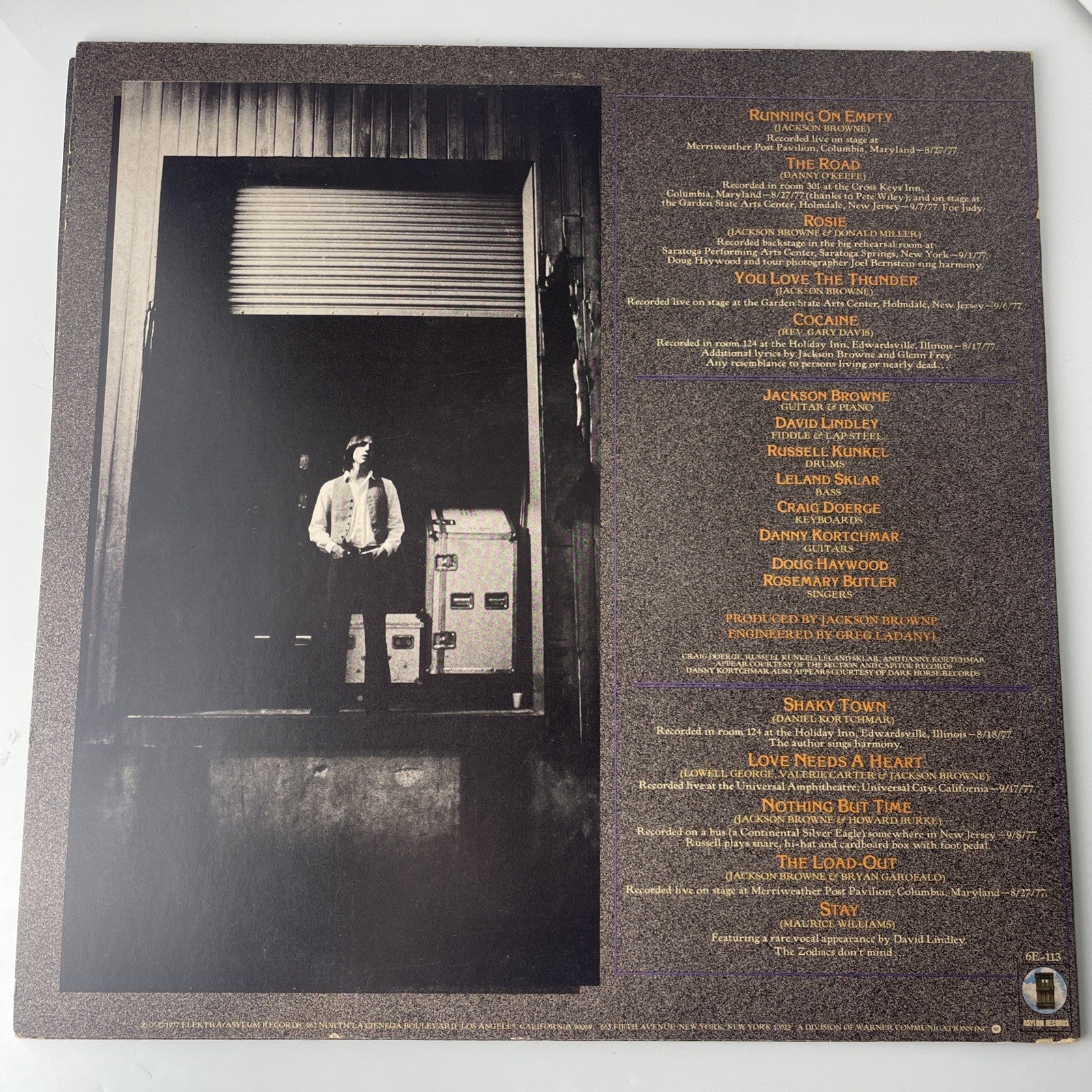 Jackson Browne - Running On Empty - 1977 Vinyl LP - Asylum 6E113 Poster Included