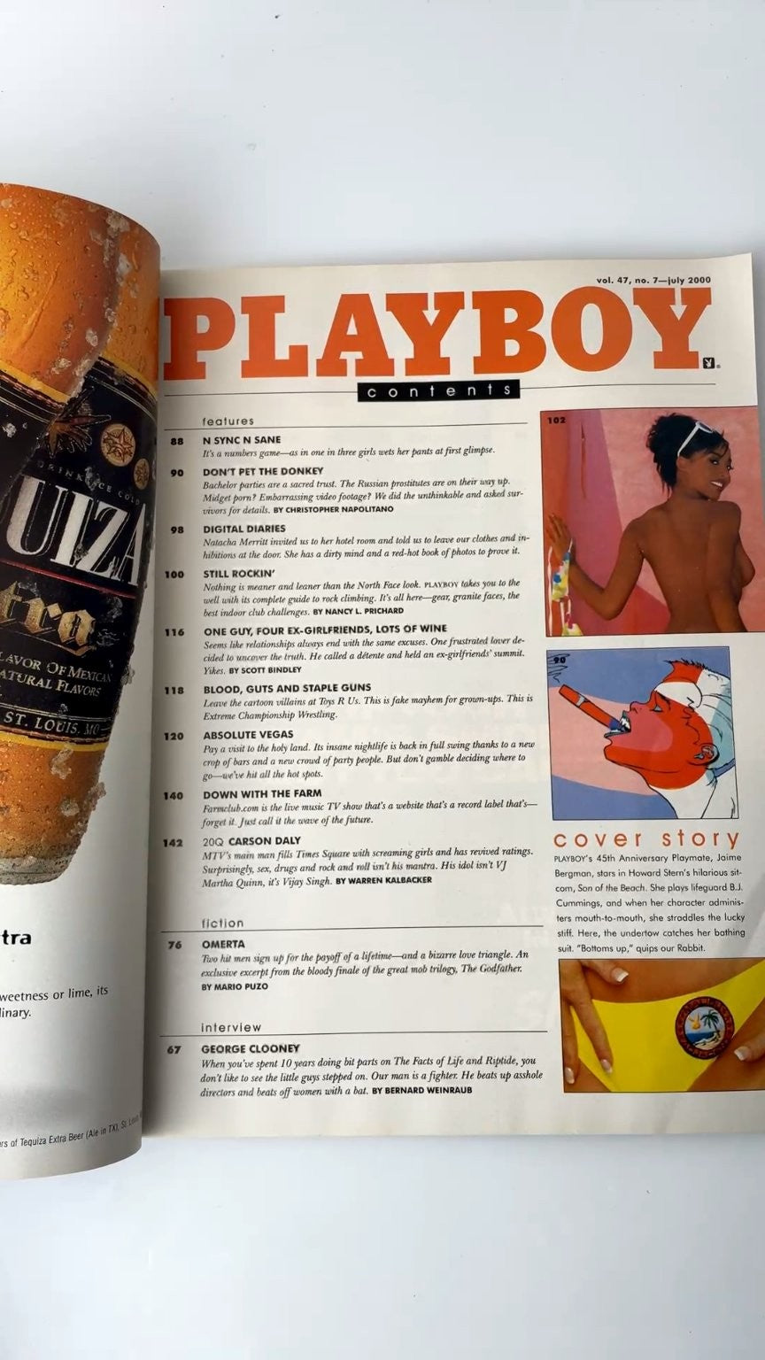 Playboy July 2000 Jaime Bergman George Clooney Interview Illustrated