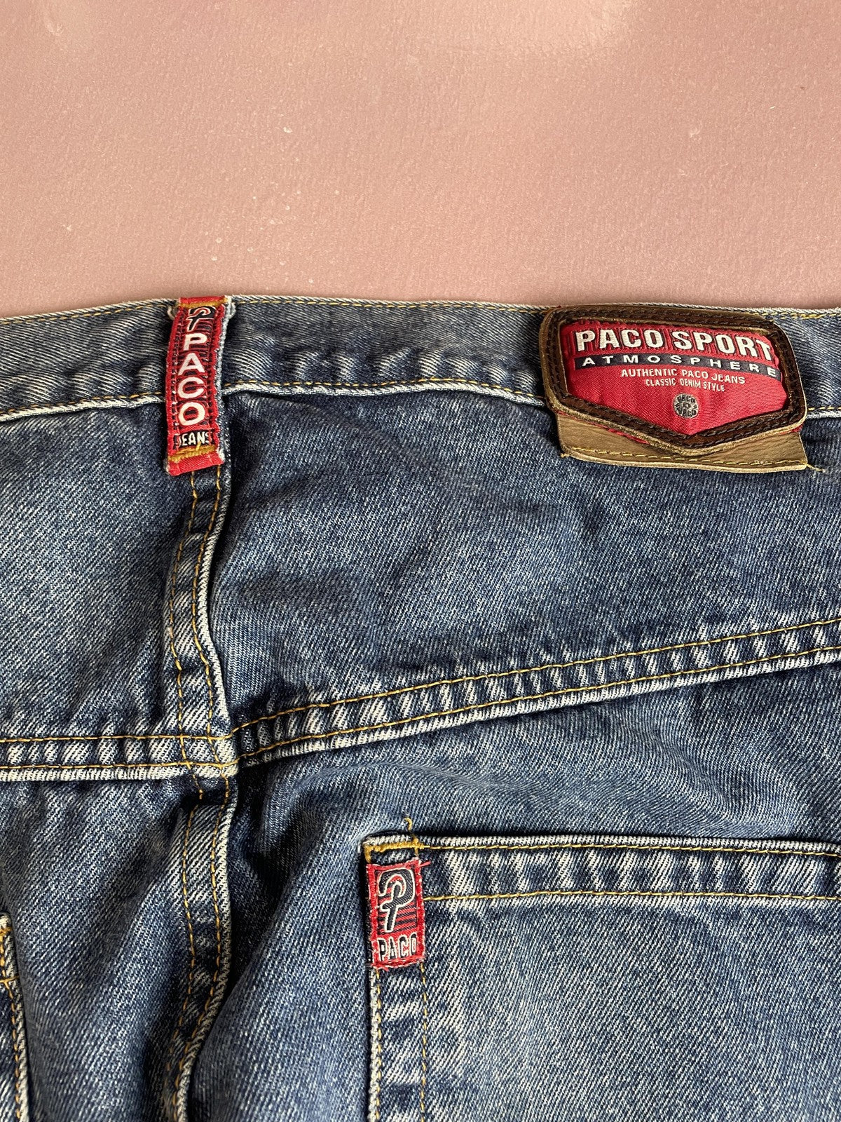 Paco Jeans Jeans Mens 46x30 Blue Wide Leg Relaxed Medium Wash Denim Pants Casual