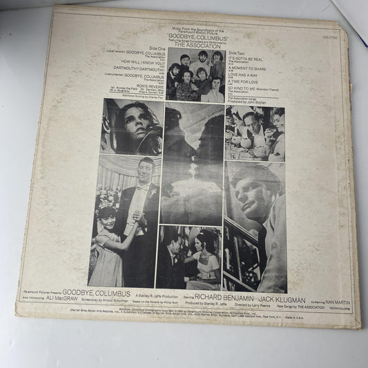 Vintage The Association Goodbye Columbus 12" Black Vinyl LP 1969 Warner OST Pop