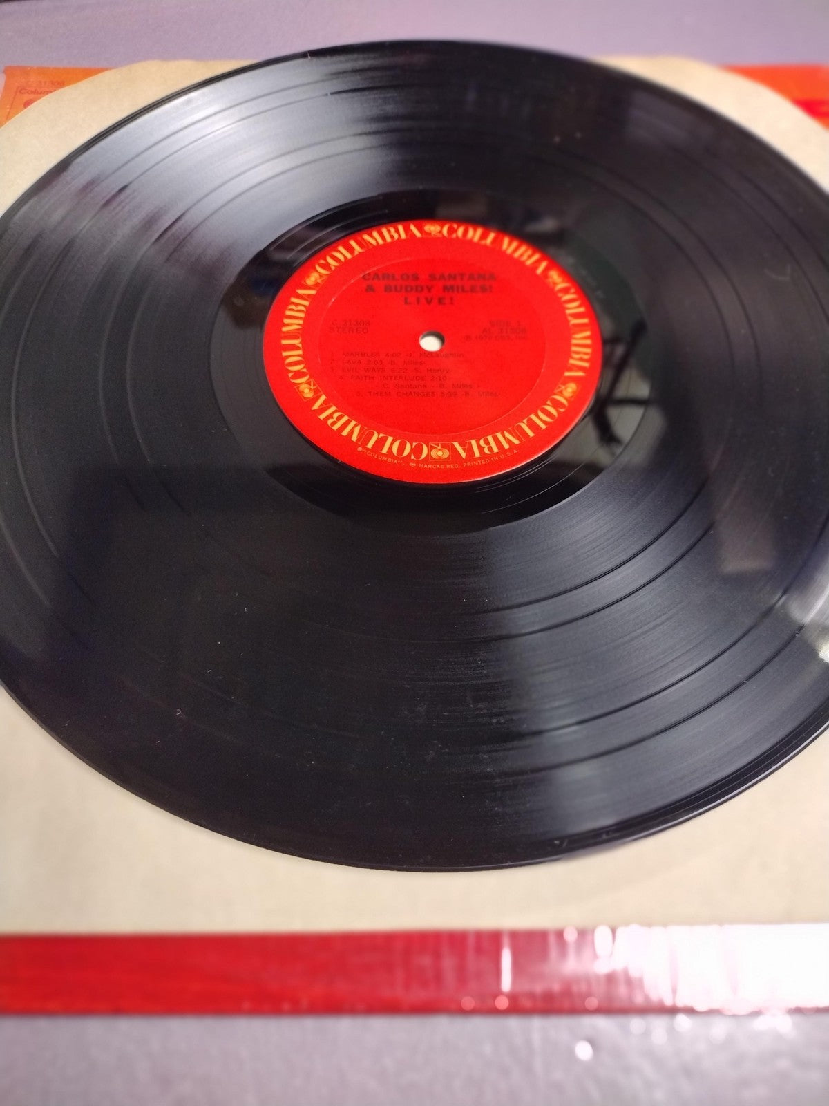 Vintage Carlos Santana Buddy Miles Live Vinyl LP 1972 Columbia Rock C 31308