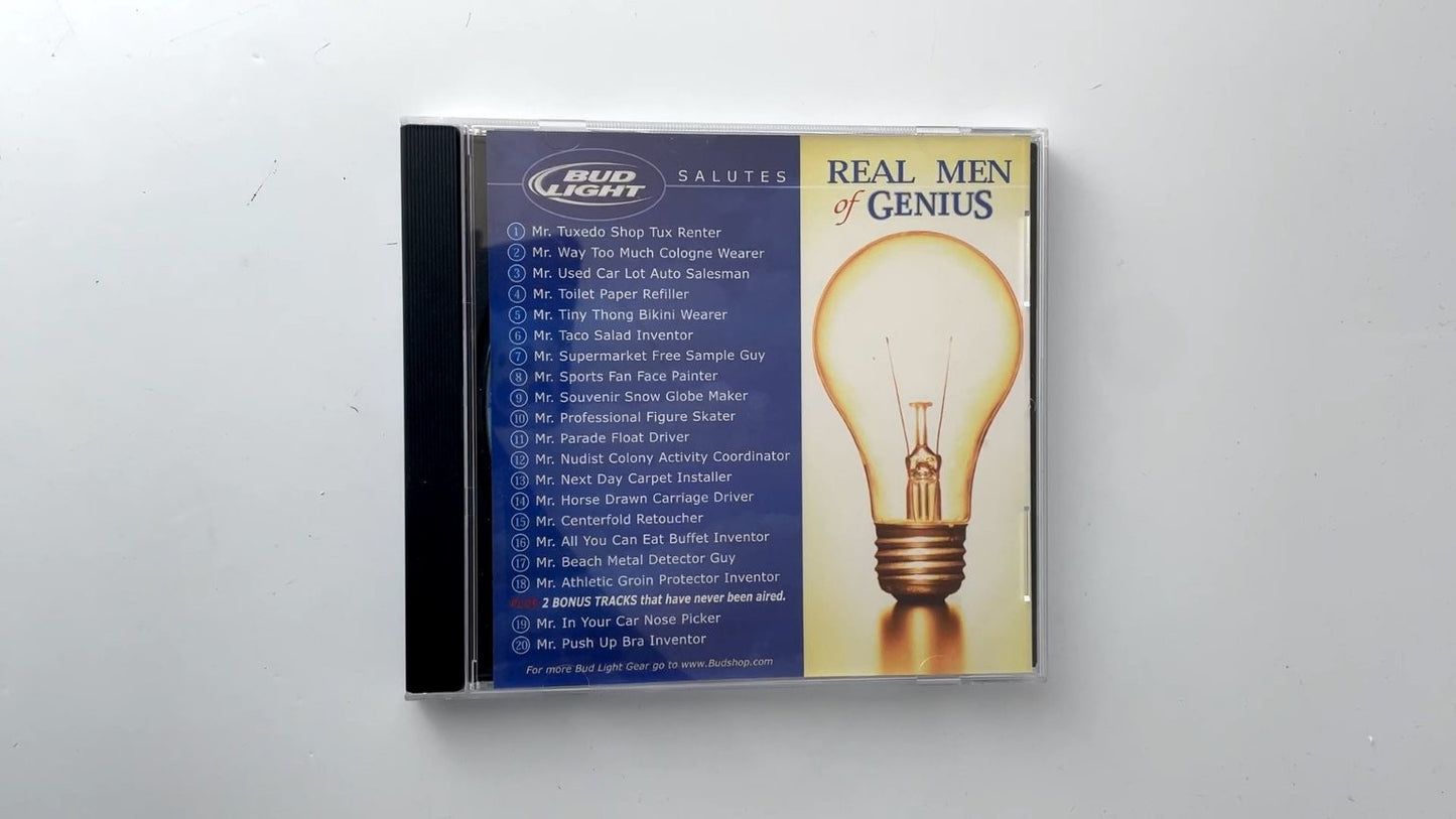 Bud Light Salutes Real Men of Genius Volume 1 CD 2003 Comedy Promo
