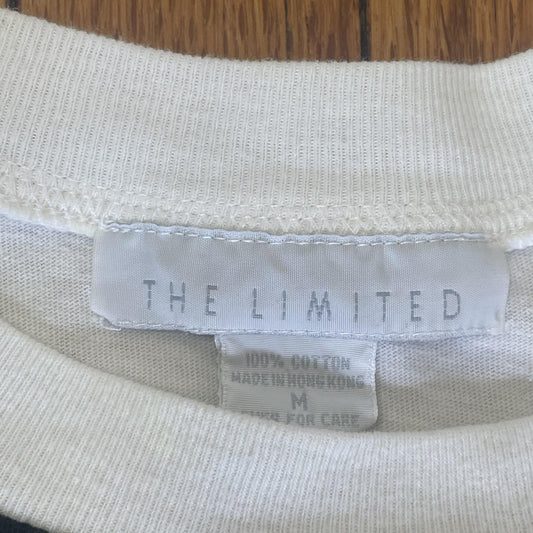 Vintage The Limited Shirt Mens Medium White Argyle Graphic Blue Yellow Black 90s