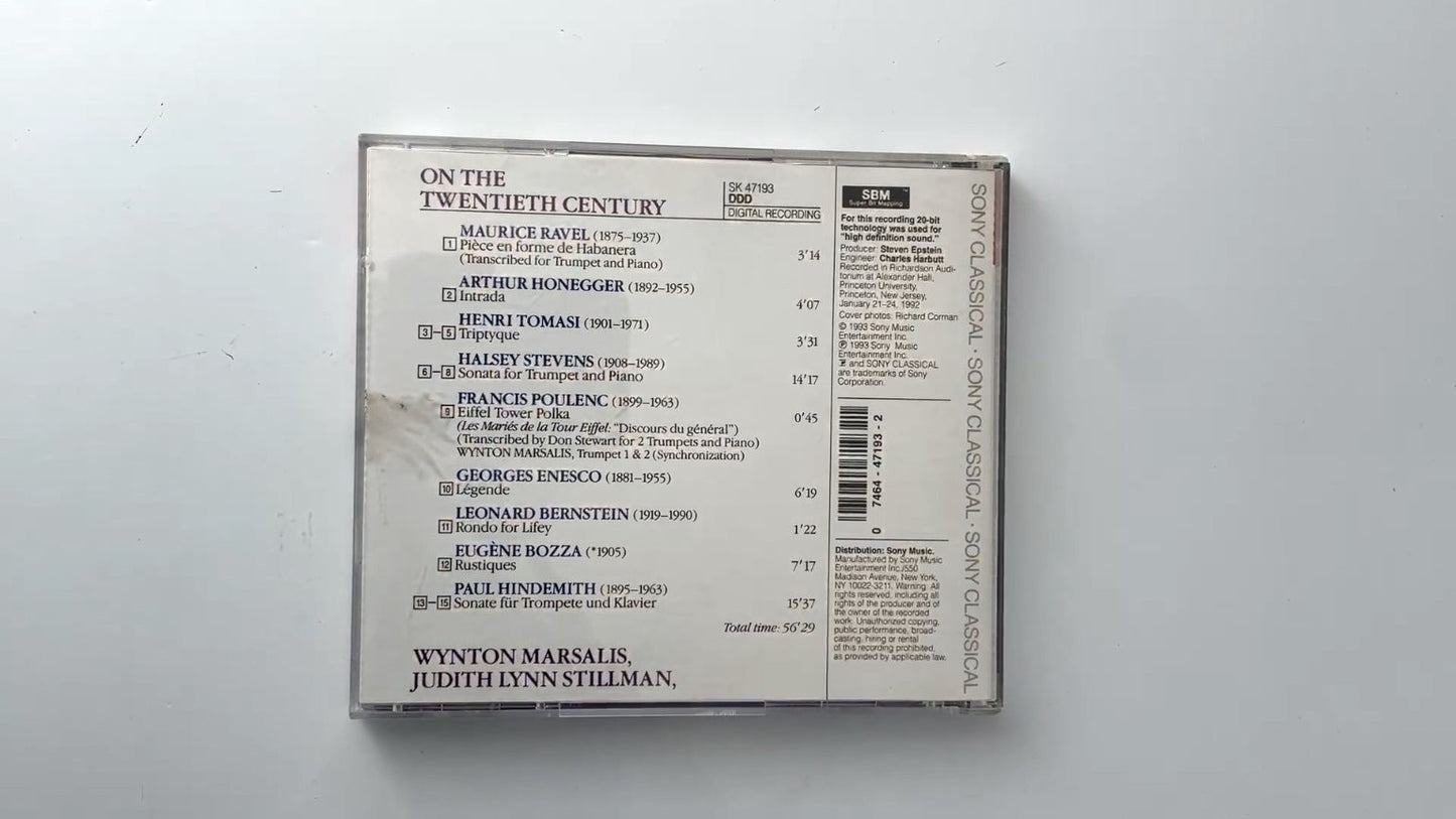 Wynton Marsalis & Judith Lynn Stillman On The Twentieth Century CD 1993