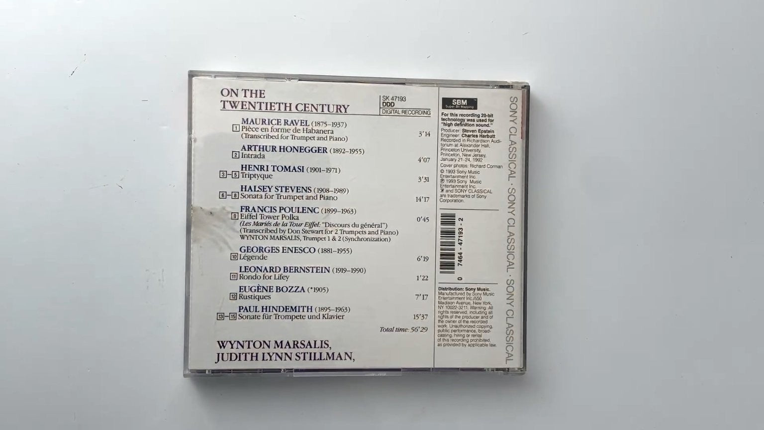 Wynton Marsalis & Judith Lynn Stillman On The Twentieth Century CD 1993