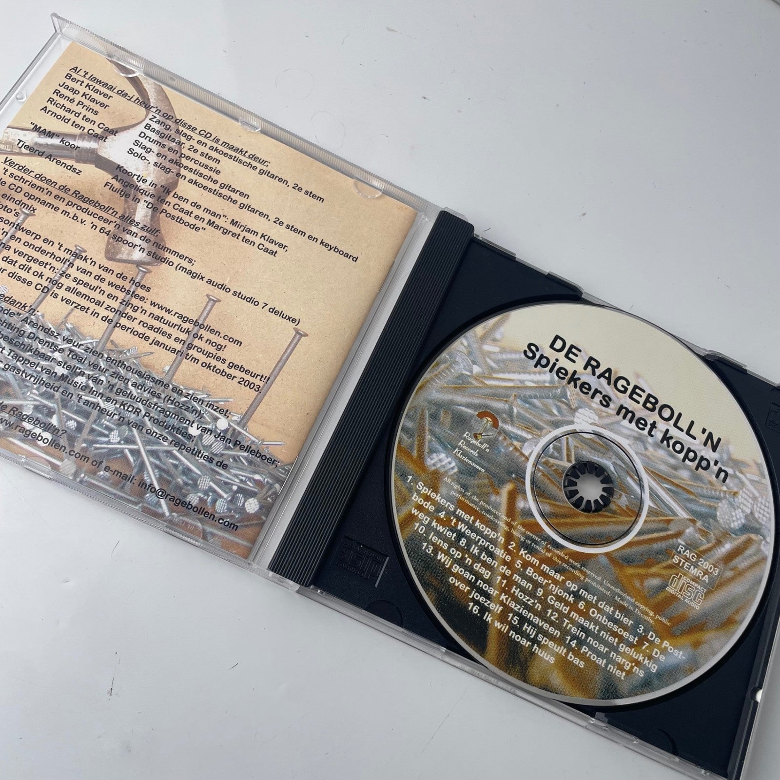 DE RAGEBOLL'N Spiekers met Kopp'n CD 2003 Dutch Rock Album