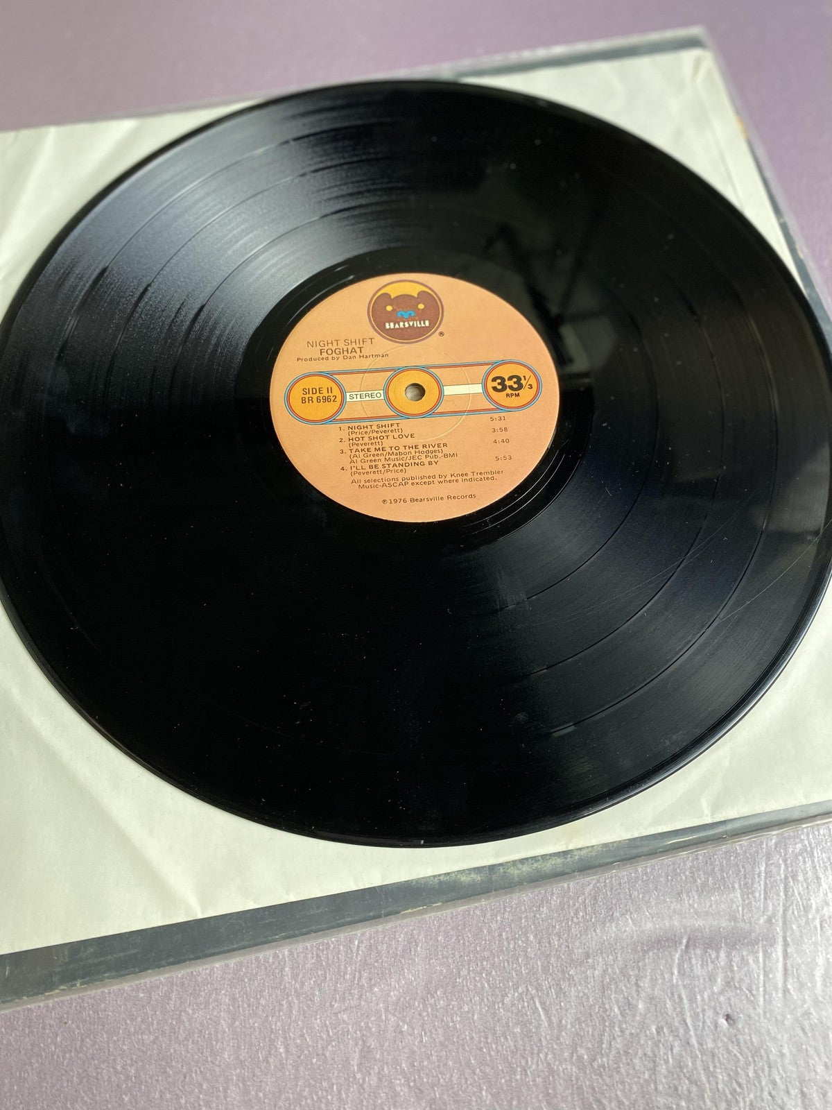 Vintage Foghat Night Shift 12in Black Vinyl LP 1976 Bearsville Blues Hard Rock