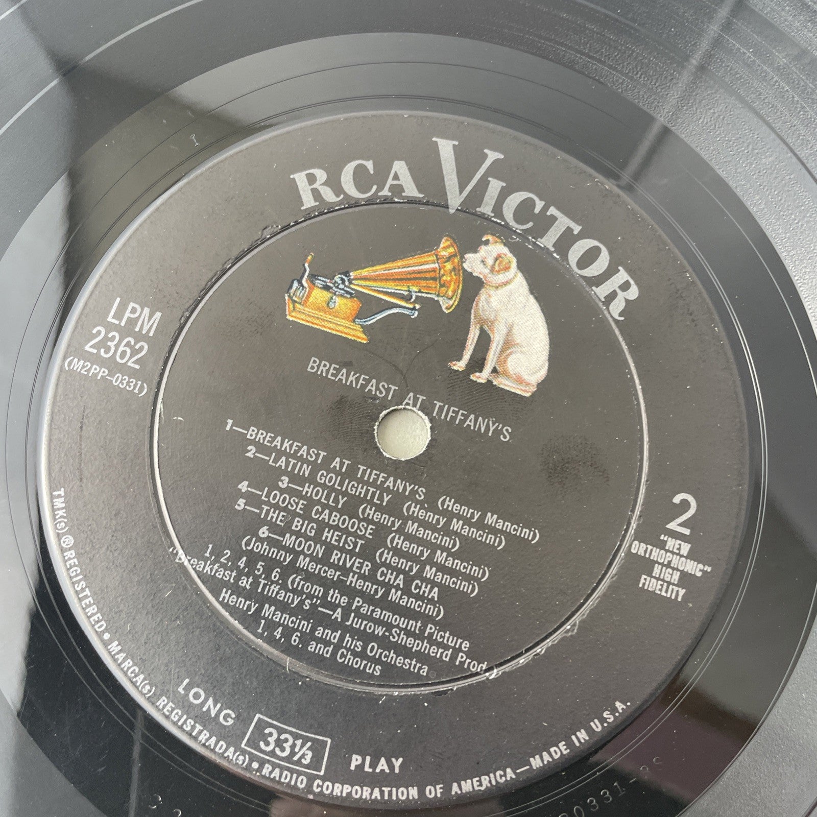 SOUNDTRACK: breakfast at tiffany's RCA 12" LP 33 RPM