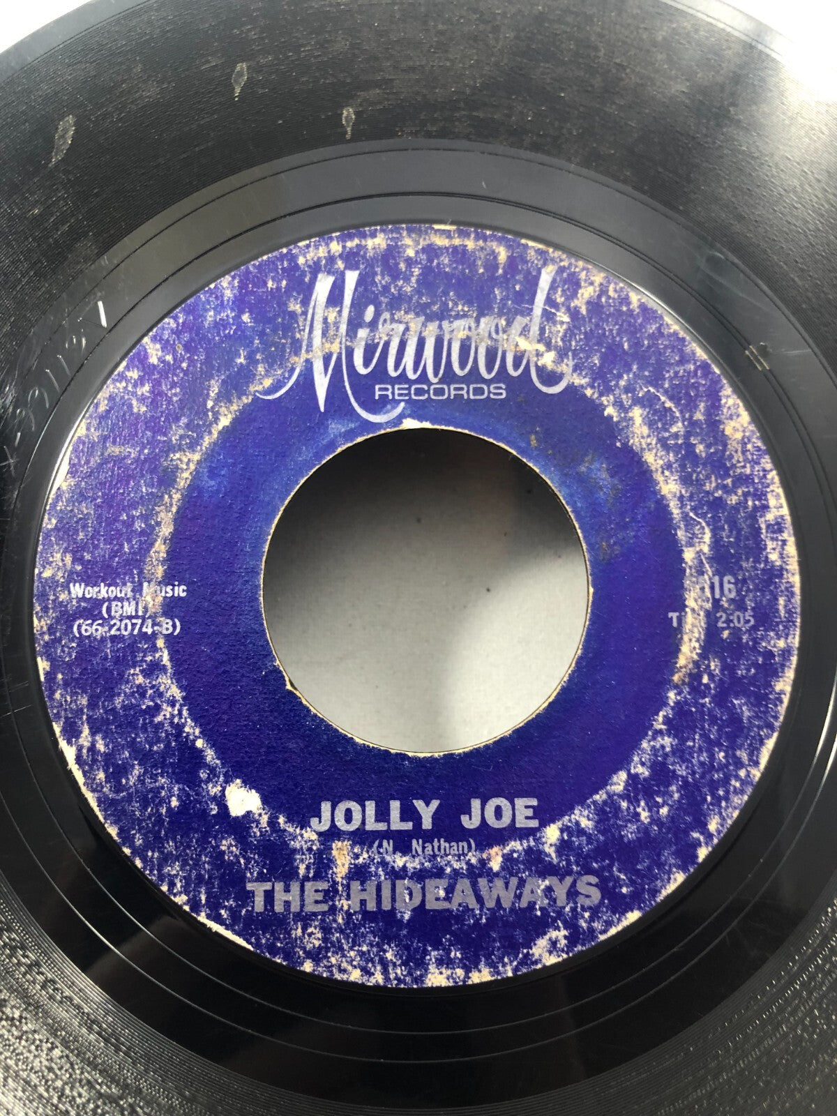 1966 The Hideaways  ?– Hide Out / Jolly Joe 5516 45 SEE PICTURES G