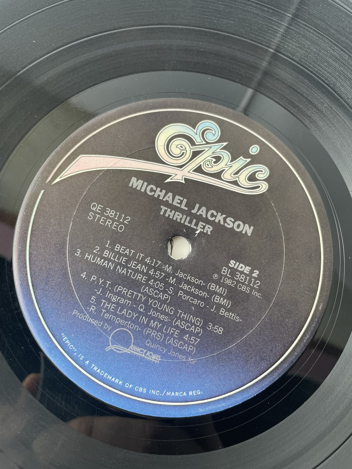 Vintage Michael Jackson Thriller Vinyl LP 1982 Epic QE 38112 Pop Album Insert
