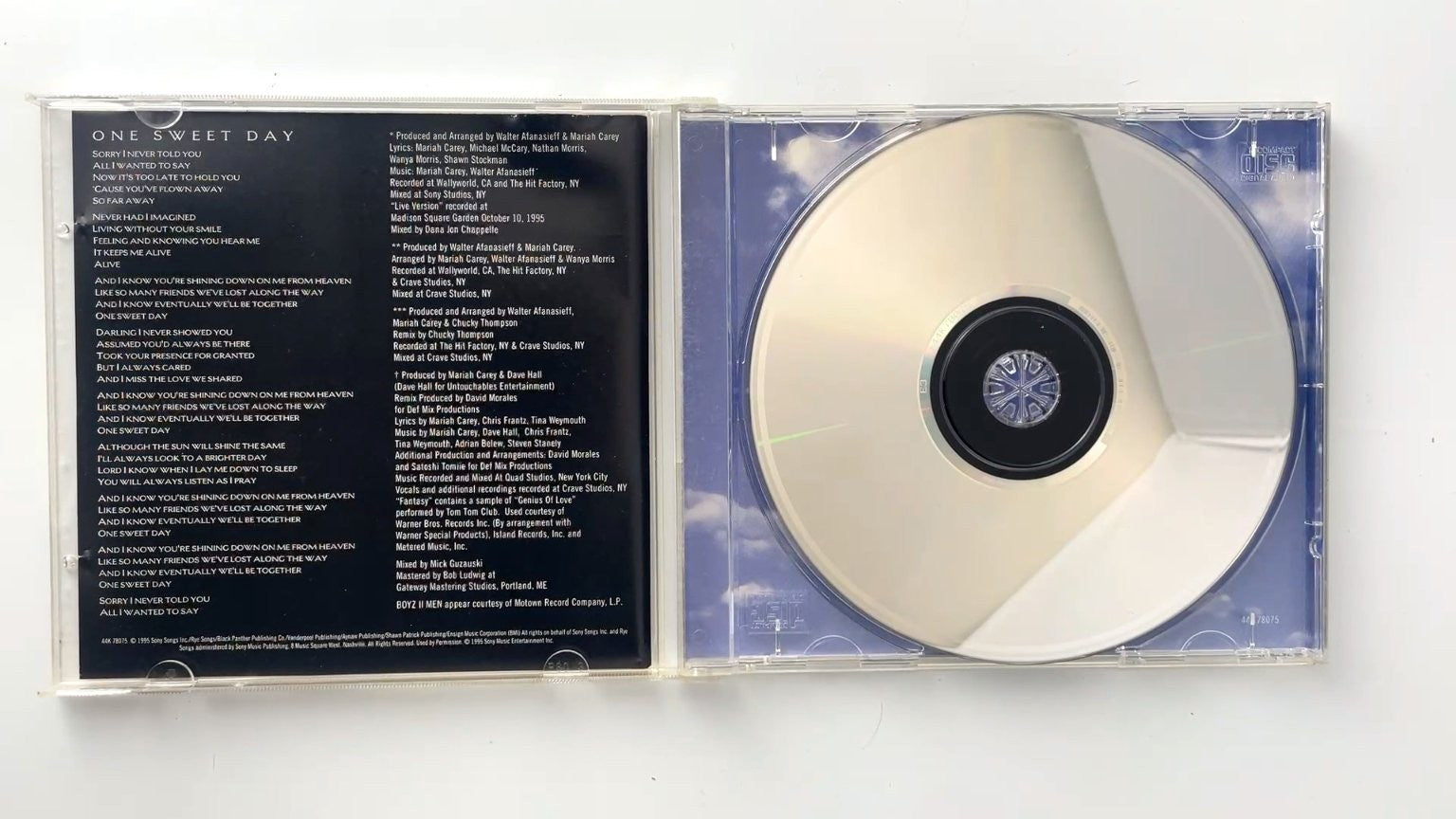 Mariah Carey & Boyz II Men - One Sweet Day CD 1995 Live Version R&B Columbia