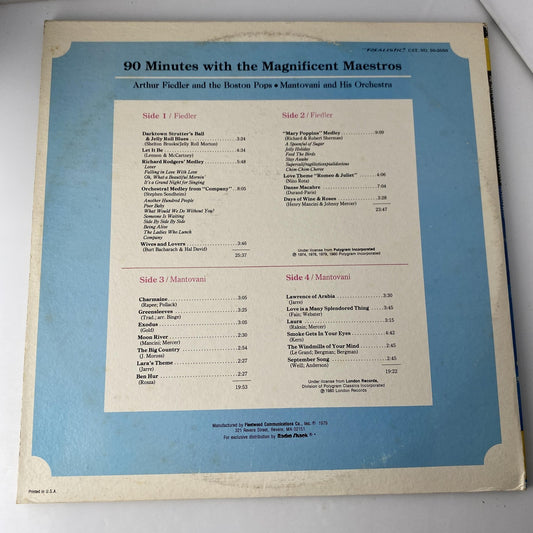 Vintage 90 Minutes With Magnificent Maestros 2xLP Vinyl 1979 Realistic Classical