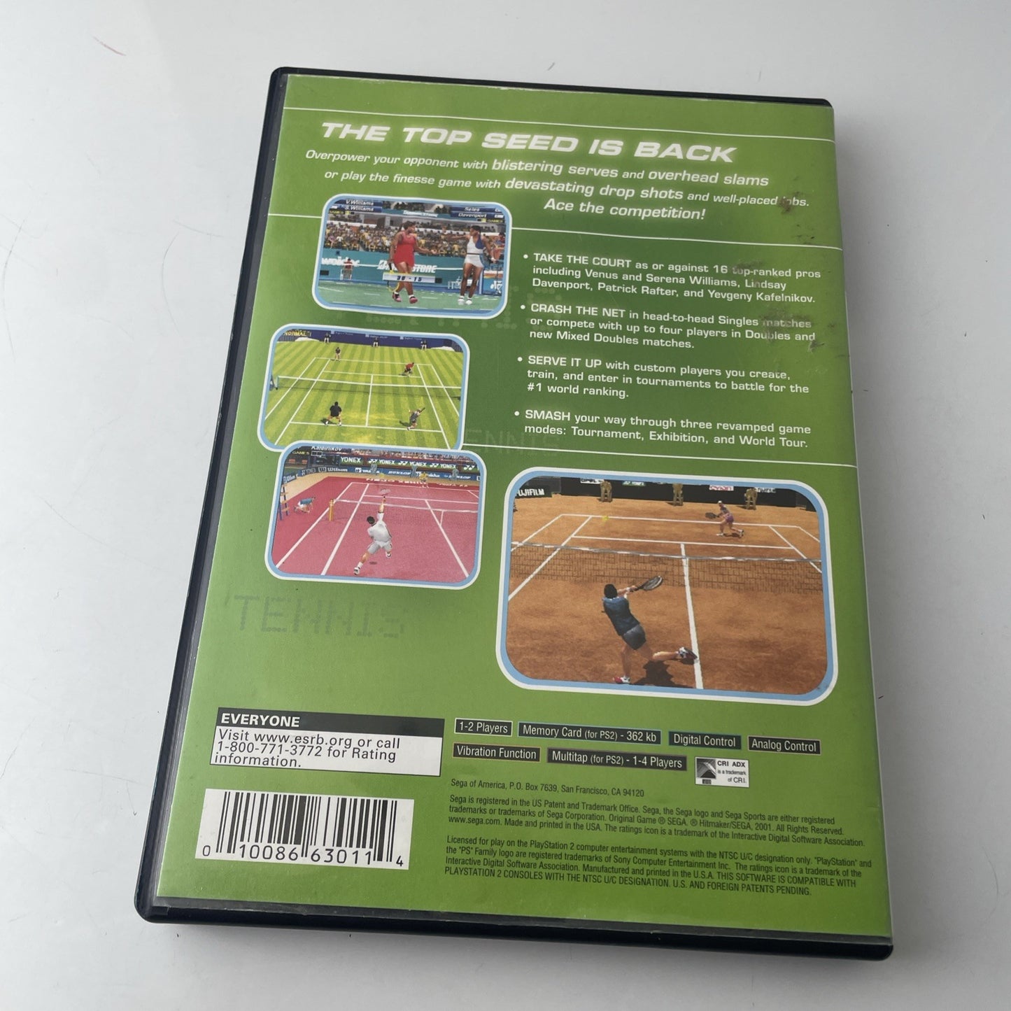 Sega Sports Tennis (Playstation 2) PS2 Cib Complete