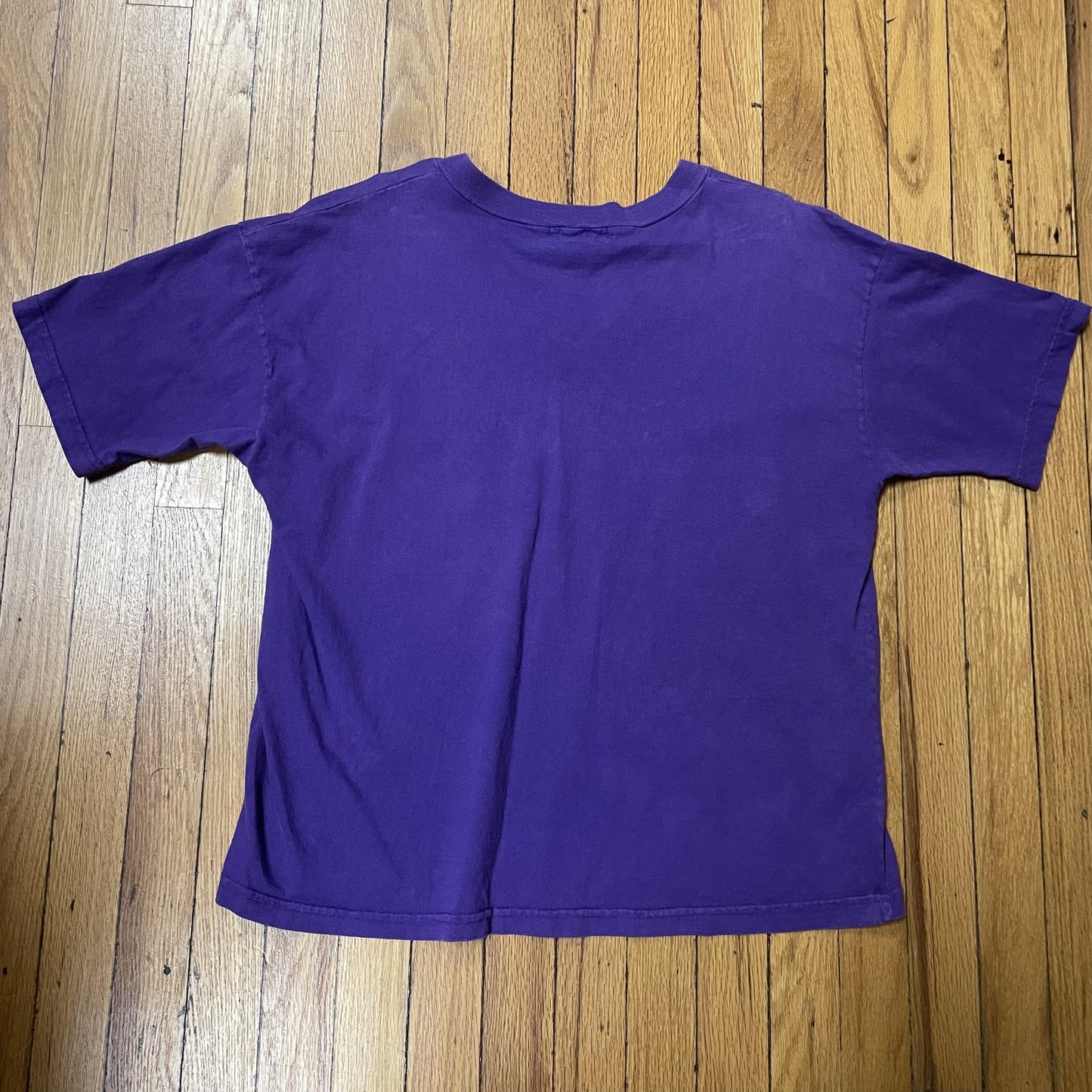 Vintage Cool Wear Shirt Mens Medium Purple V Neck Made USA Garment Dyed 90s Tee