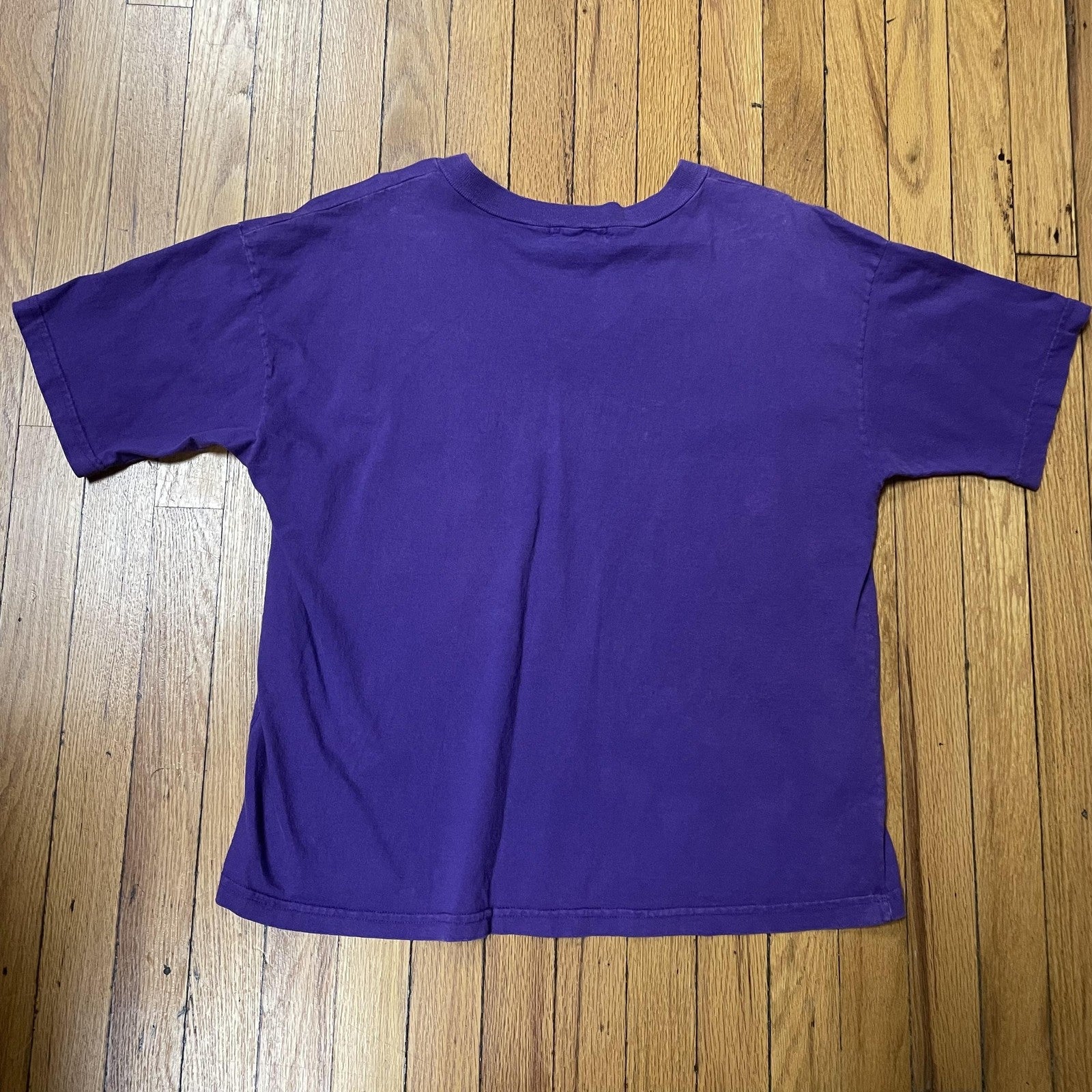 Vintage Cool Wear Shirt Mens Medium Purple V Neck Made USA Garment Dyed 90s Tee